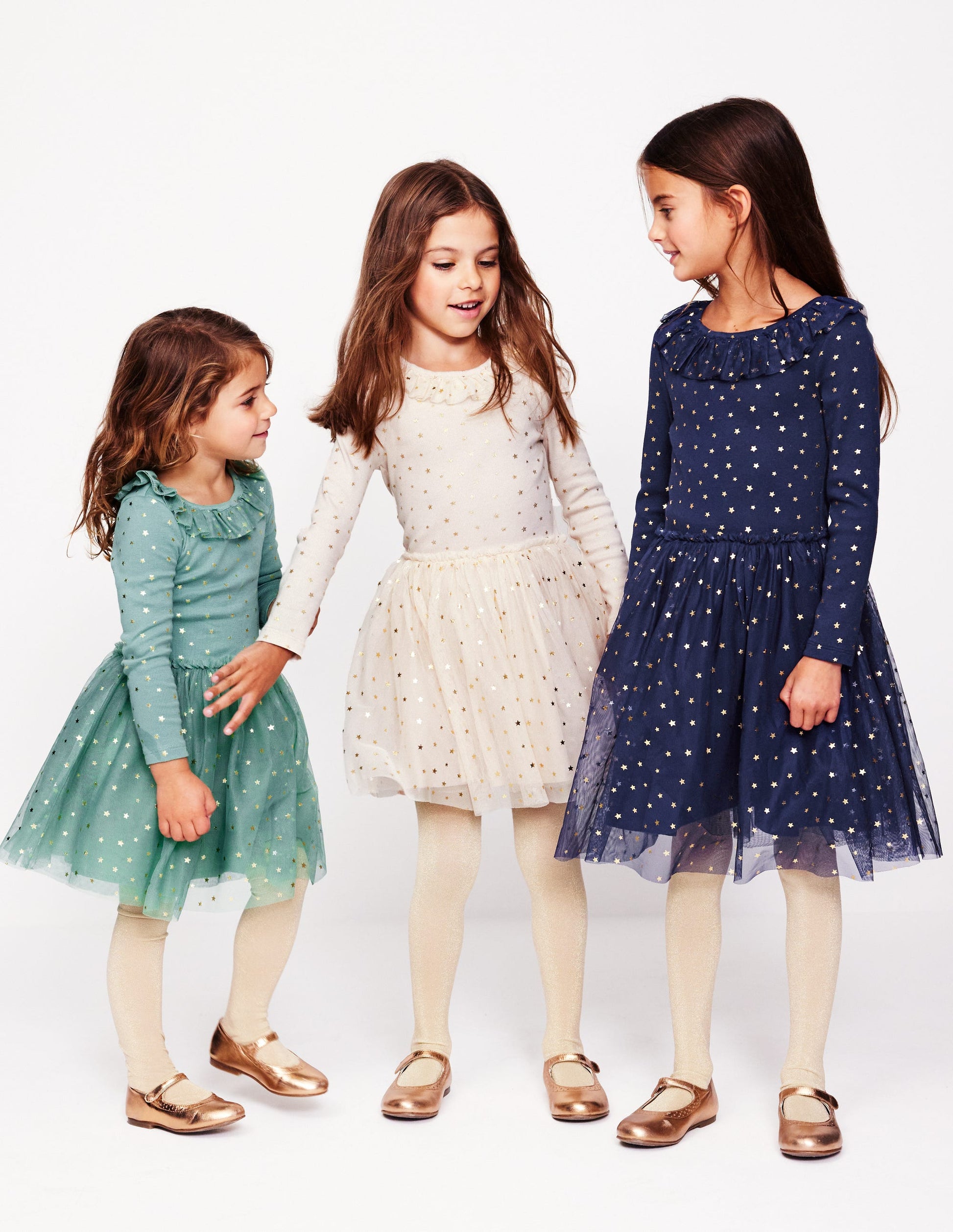 Rose Twirly Tulle Dress-College Navy Gold Stars-4