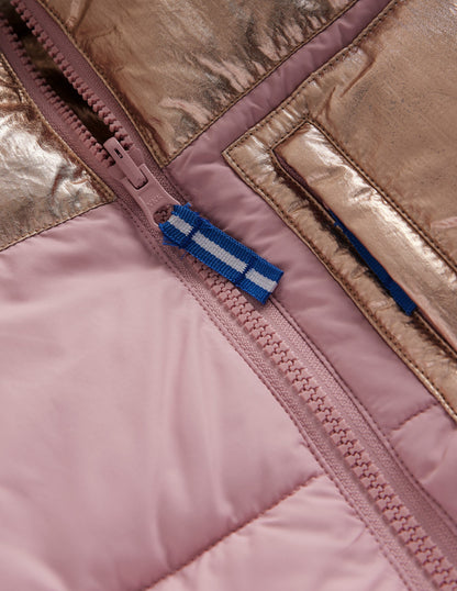 Reversible Cosy Borg Coat-Pink Metallic Colourblock-3