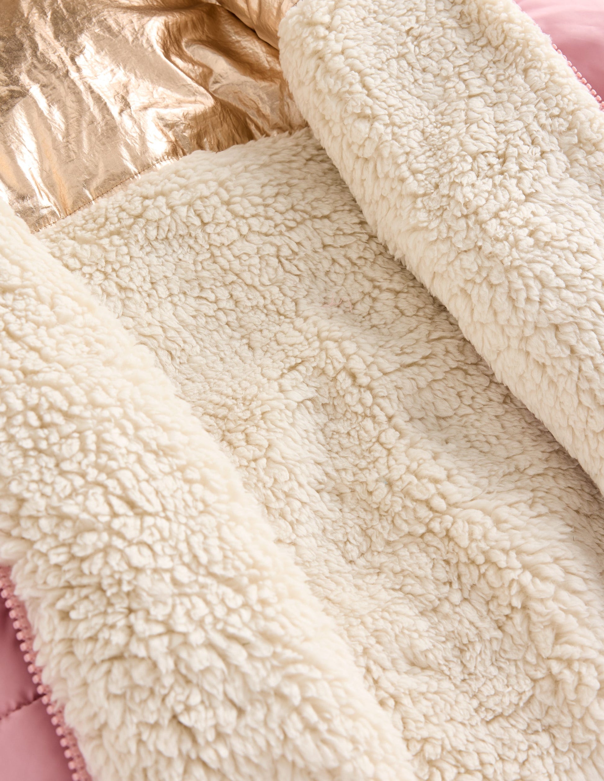 Reversible Cosy Borg Coat-Pink Metallic Colourblock-4