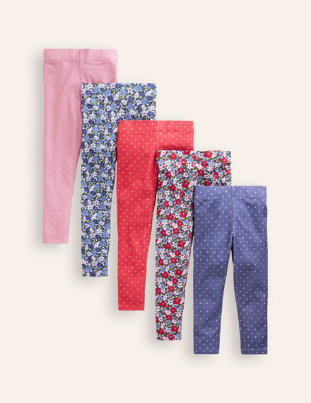 5-pack Leggings-Multi Spot/Floral