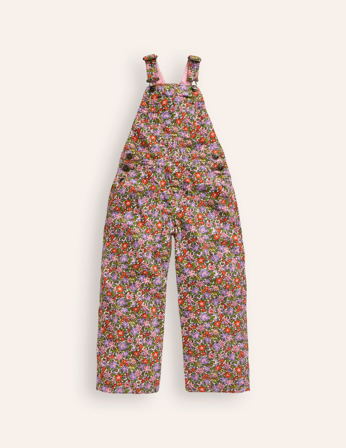 Straight Leg Dungaree-Aster Purple Flowerbed - Image 1
