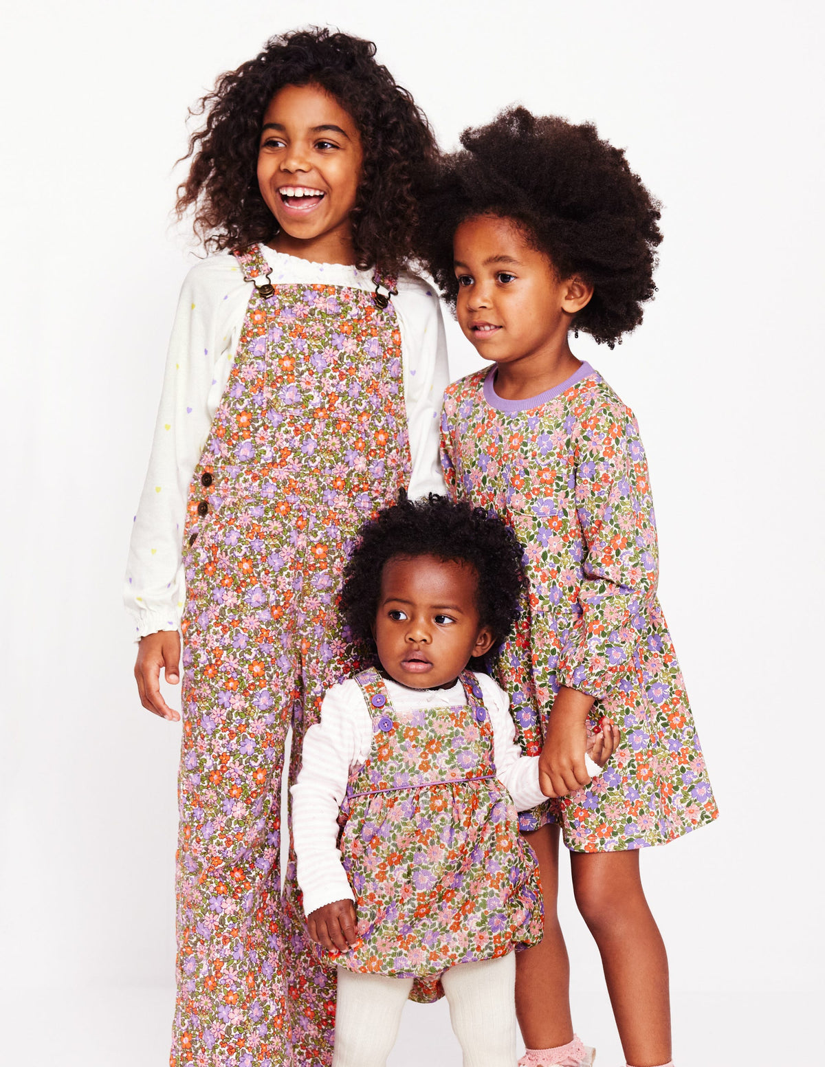 Straight Leg Dungaree-Aster Purple Flowerbed-4