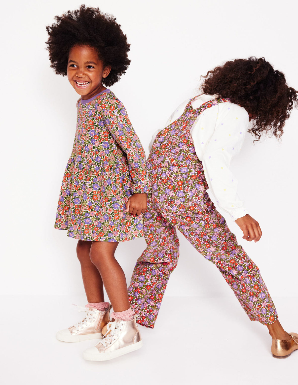 Straight Leg Dungaree-Aster Purple Flowerbed-5