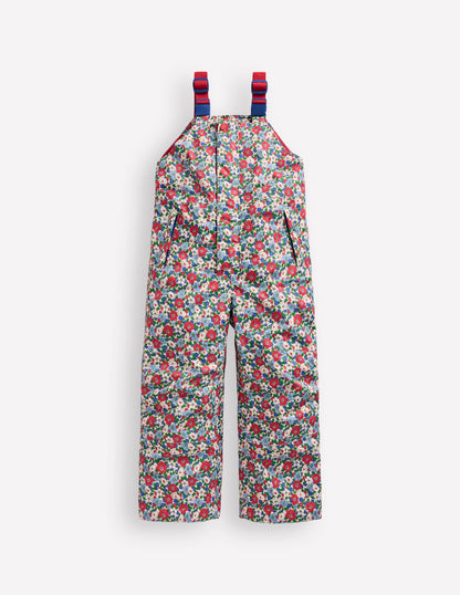 Salopette Waterproof Trousers-Glacier Blue Winter Floral