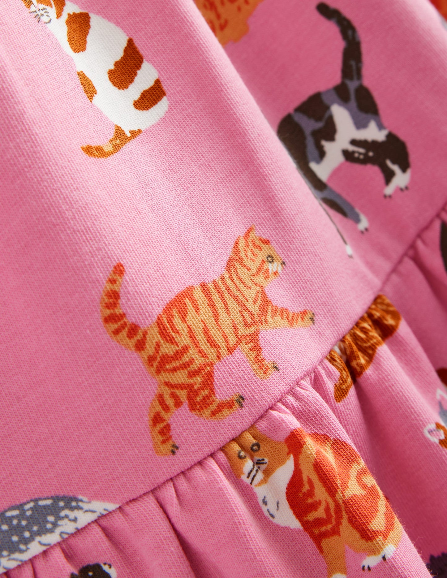 Tiered Sweatshirt Dress-Formica Pink Cats