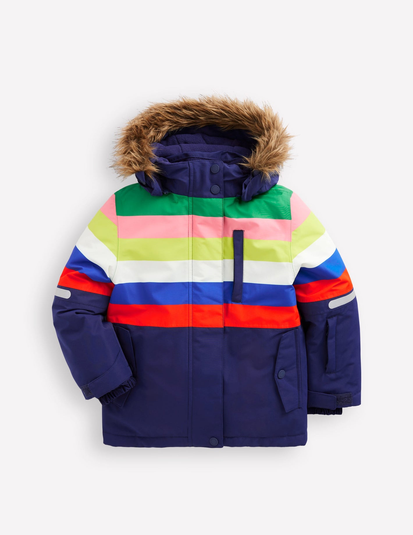 All-Weather Waterproof Coat-Rainbow Stripe