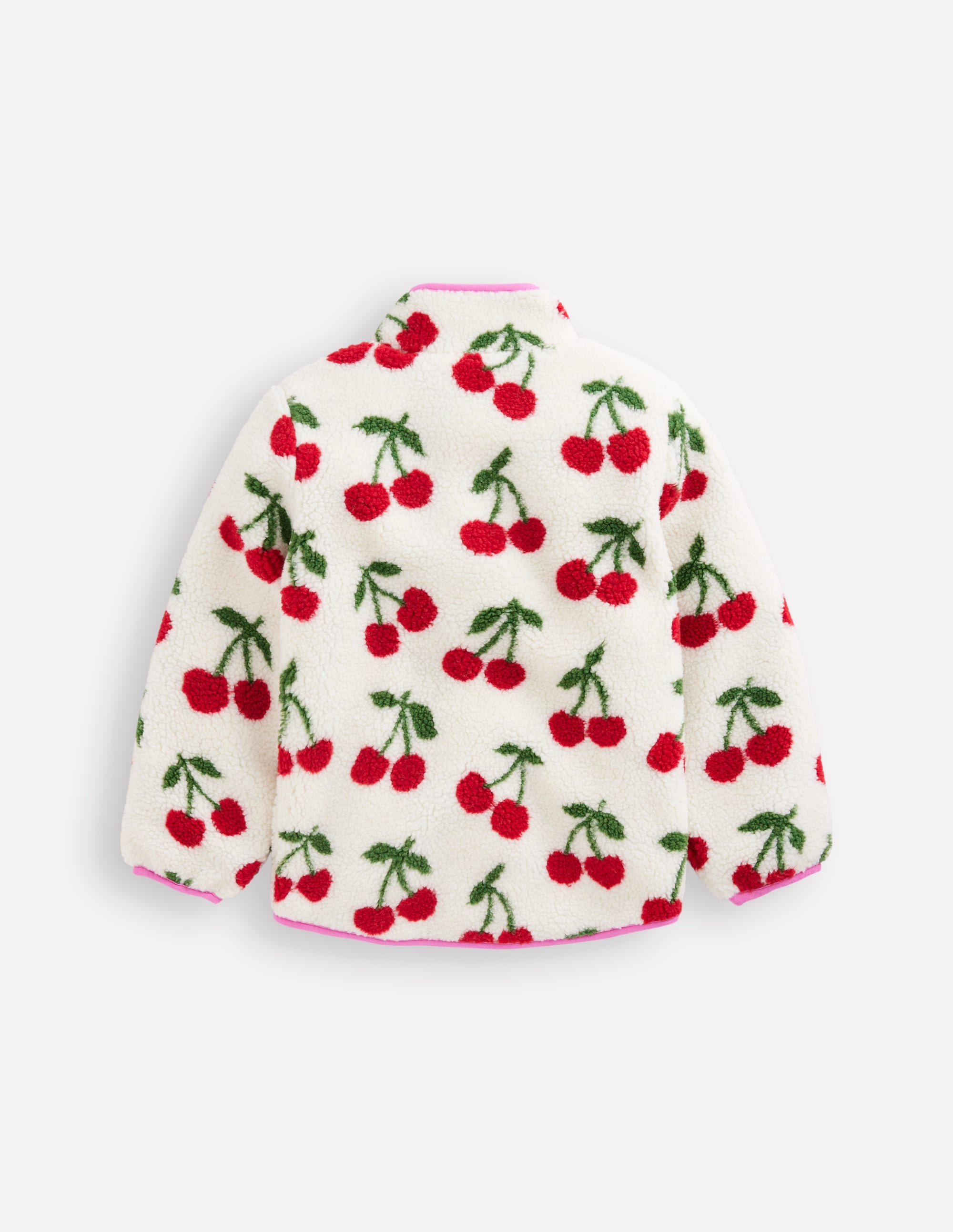 Eden Borg Zip-Through Jacket-Oatmeal Cherries - Image 2
