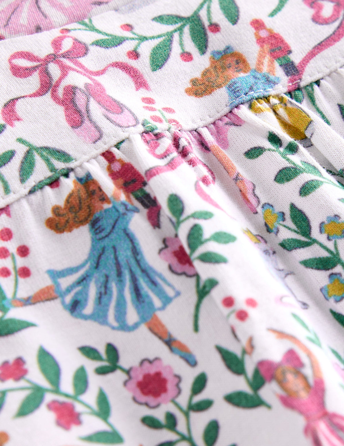 Printed Long-sleeved Nightie-Vanilla White Ballet Toile - Image 3