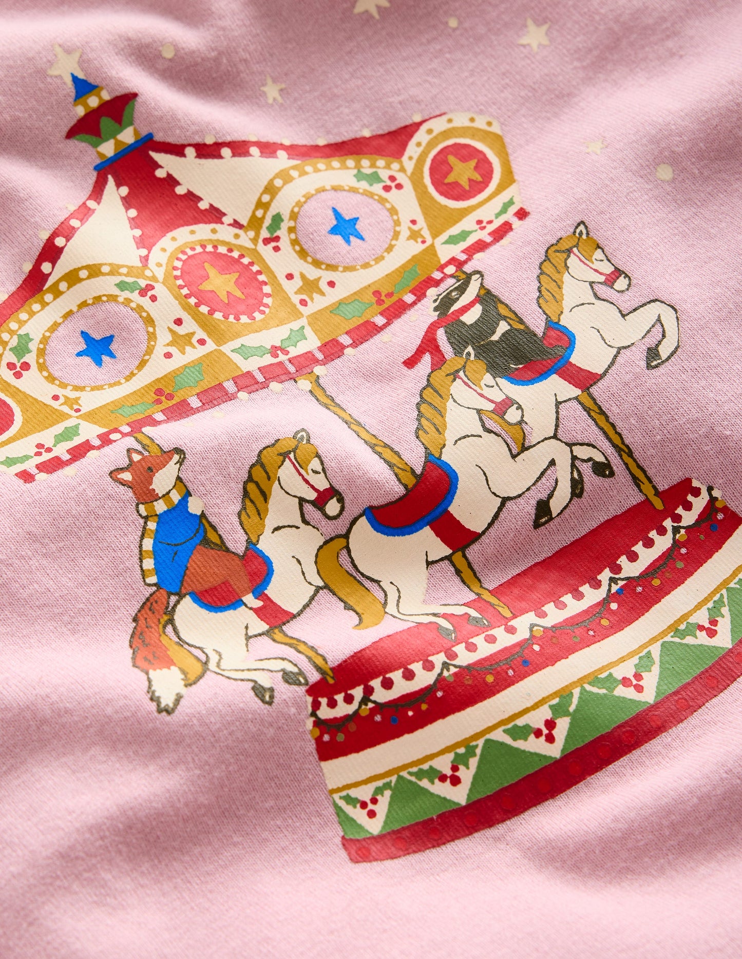 Twin Pack Snug Pyjamas -Vintage Pink Carousel