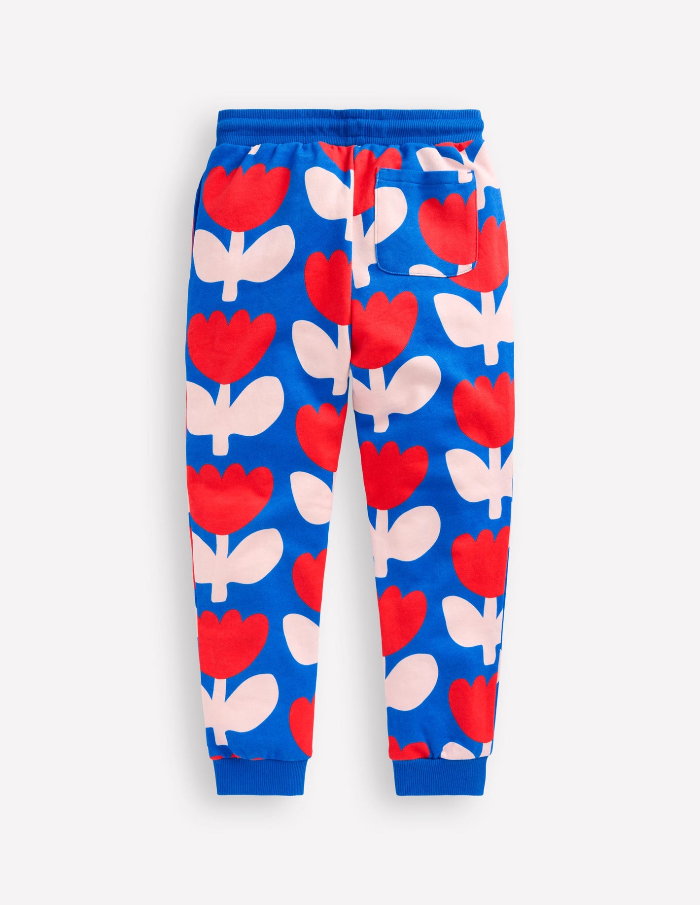 Printed Joggers-Kingfisher Blue Bold Floral