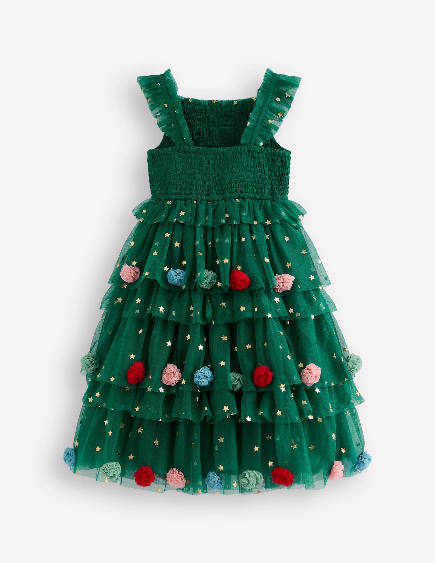 Maude Ruffle Tulle Dress-Jewel Green Christmas Tree