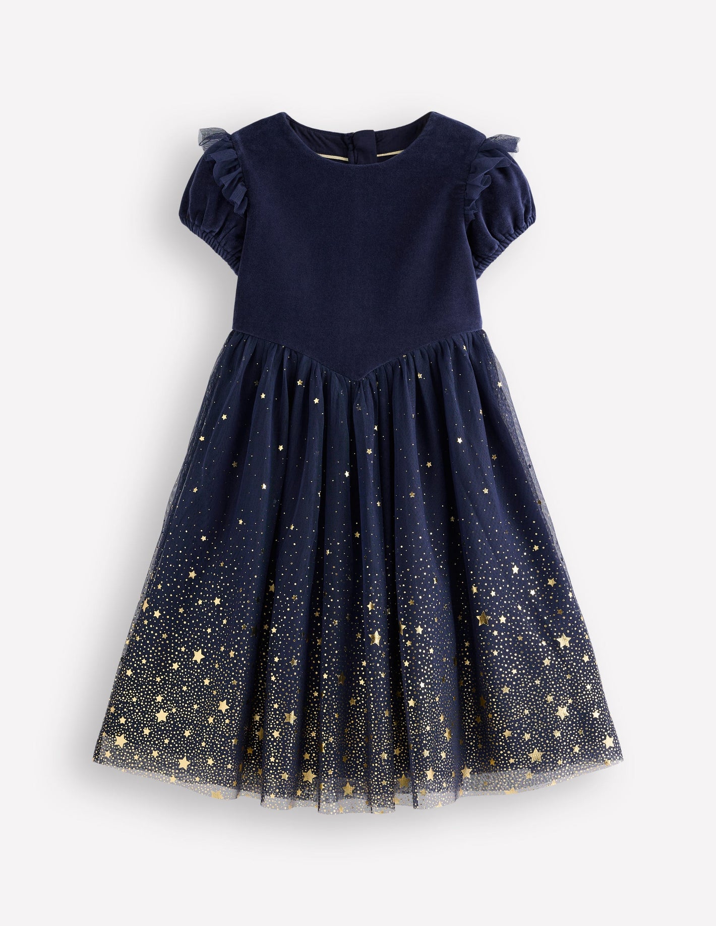 Esther Metallic Party Dress-College Navy