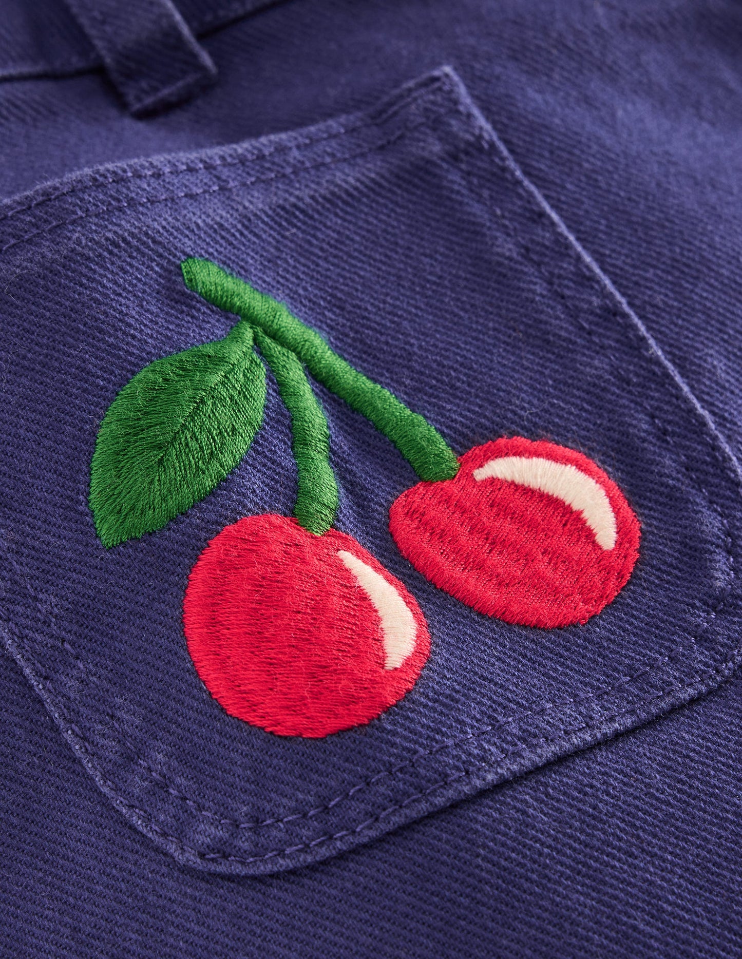 Patch Pocket Trouser-Starboard Blue Cherries