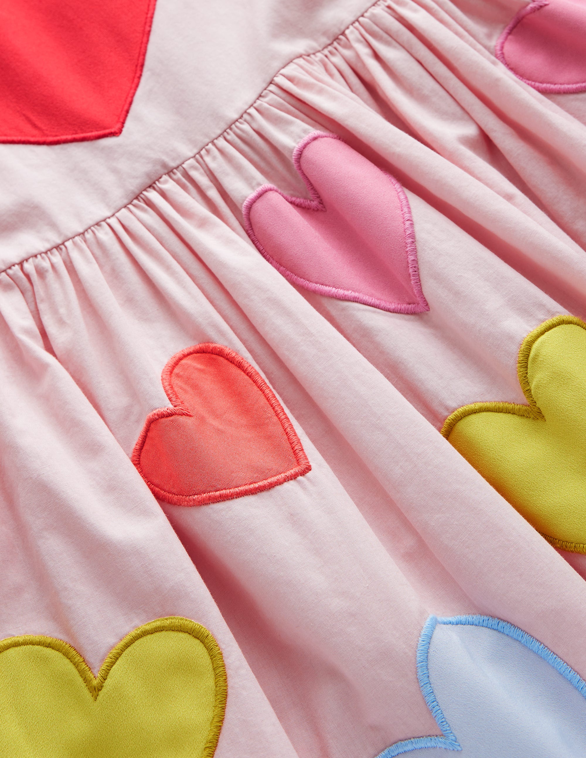 Puff Sleeve Heart Dress-Light Pink Hearts - Image 3