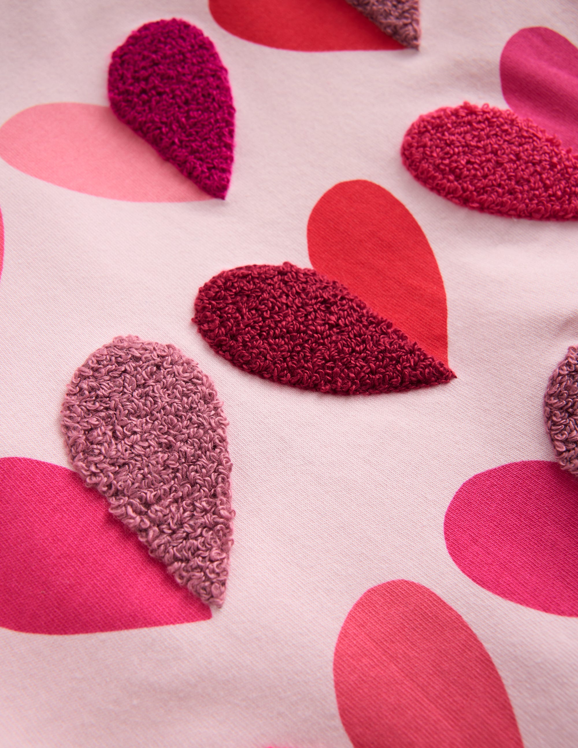 Long Sleeve Boucle T-shirt-Chalk Pink Hearts - Image 3