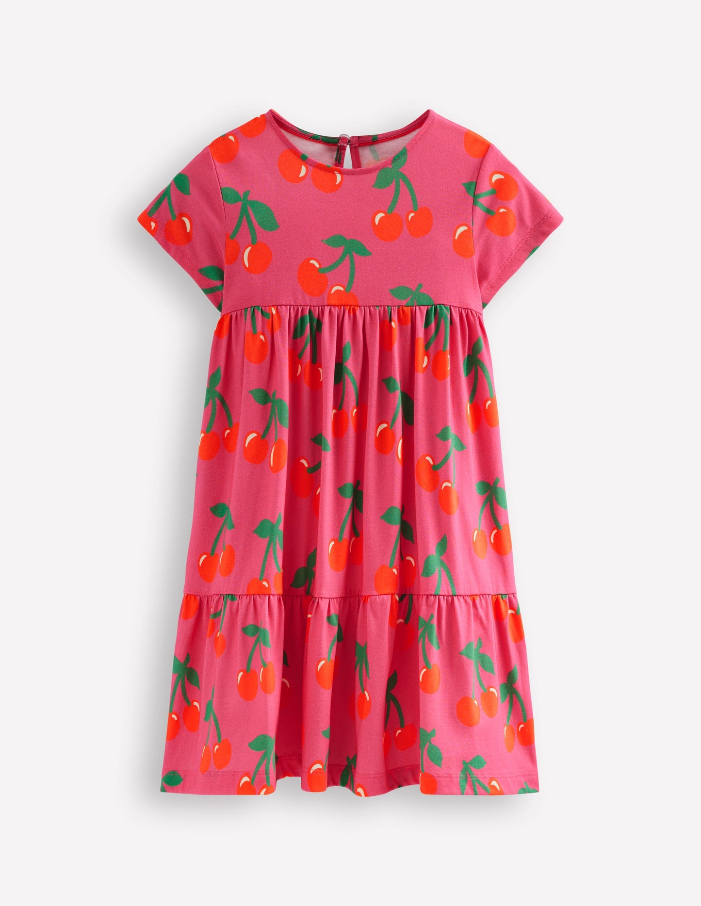 Ariel Twirly Jersey Dress-Sorbet Pink Cherries