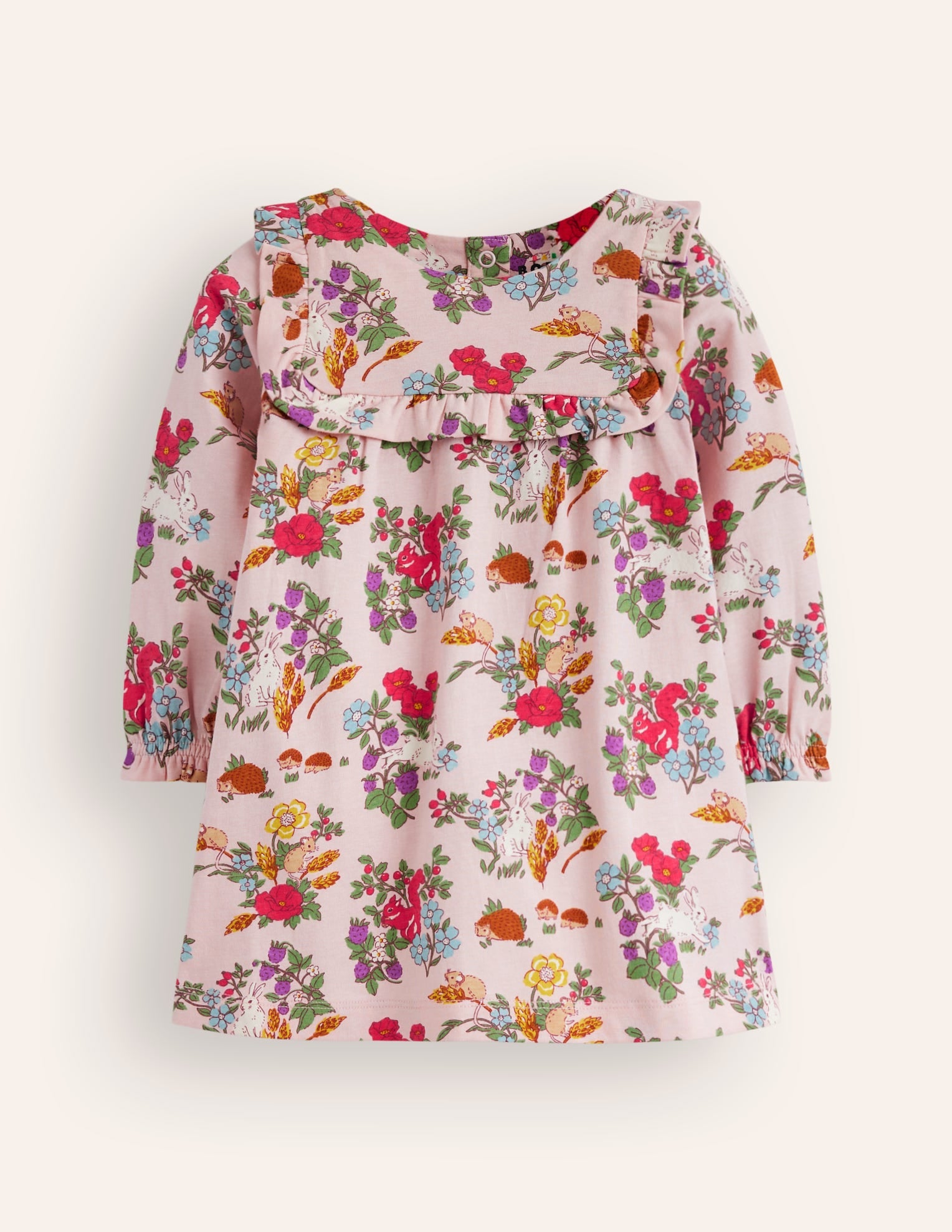 Jersey Ruffle Dress-French Pink Harvest-1
