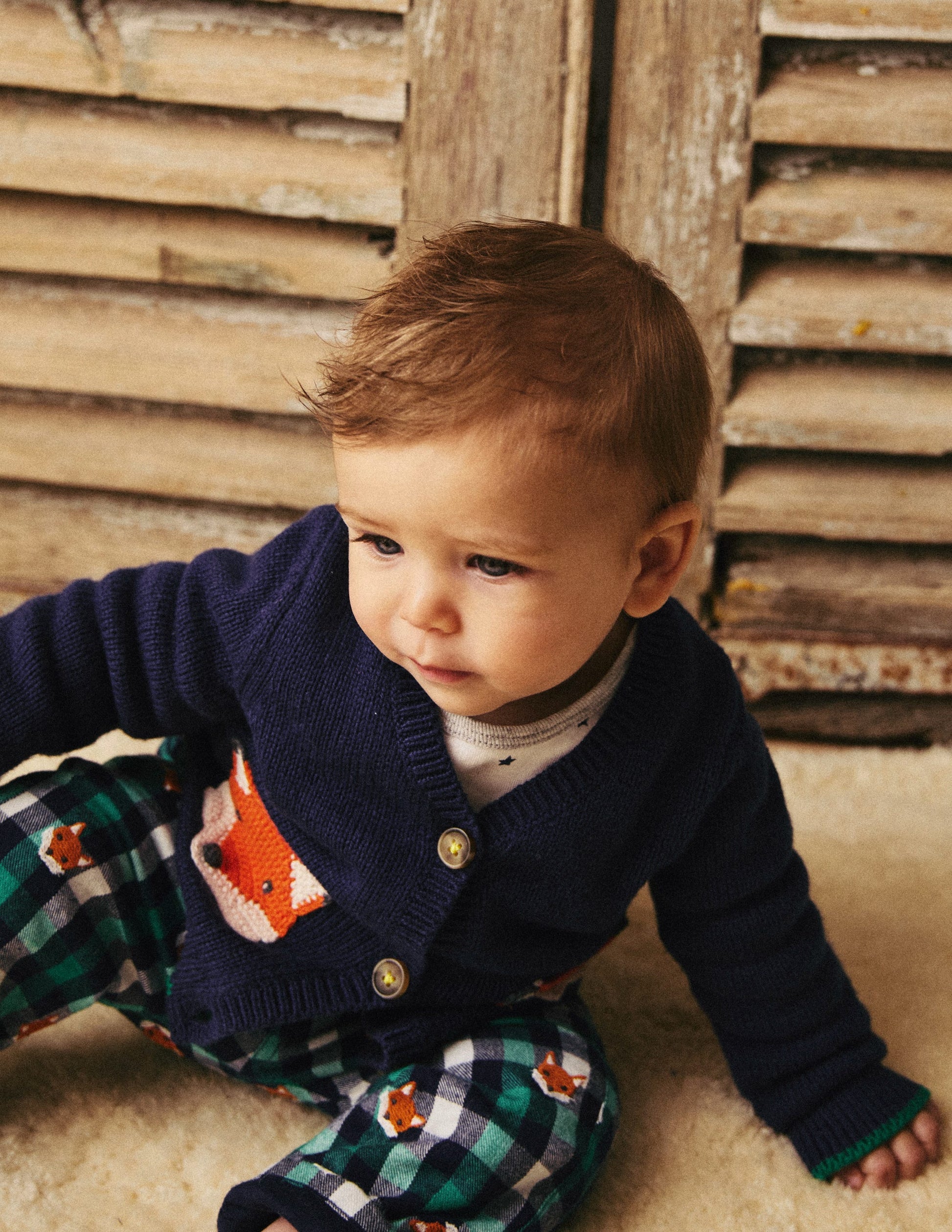 V-Neck Cardigan-Sapphire Blue Foxes-4