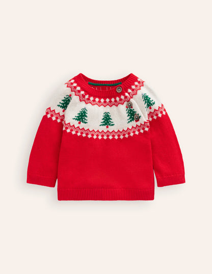 Fair Isle Jumper-Poppy Red Trees