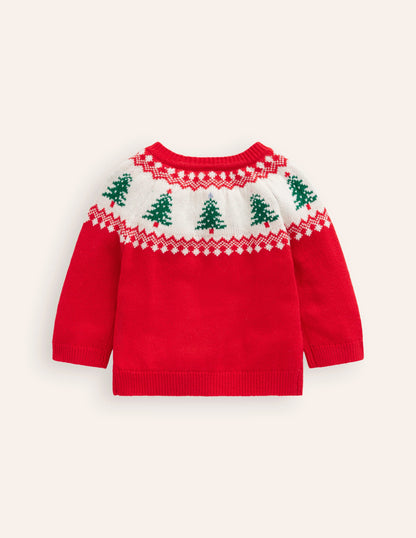 Fair Isle Jumper-Poppy Red Trees