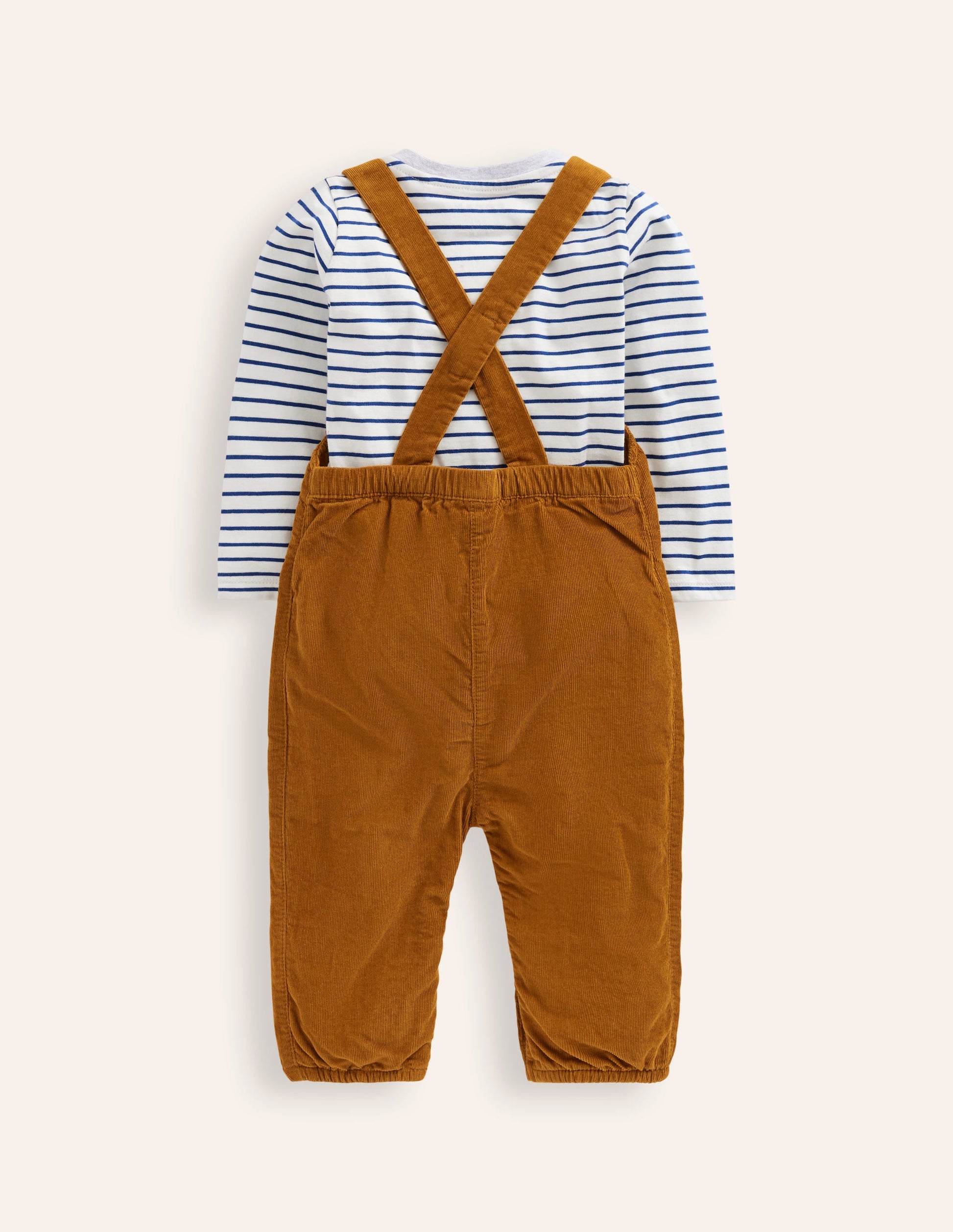 Cord Novelty Dungaree Set-Butterscotch Brown Fox-2