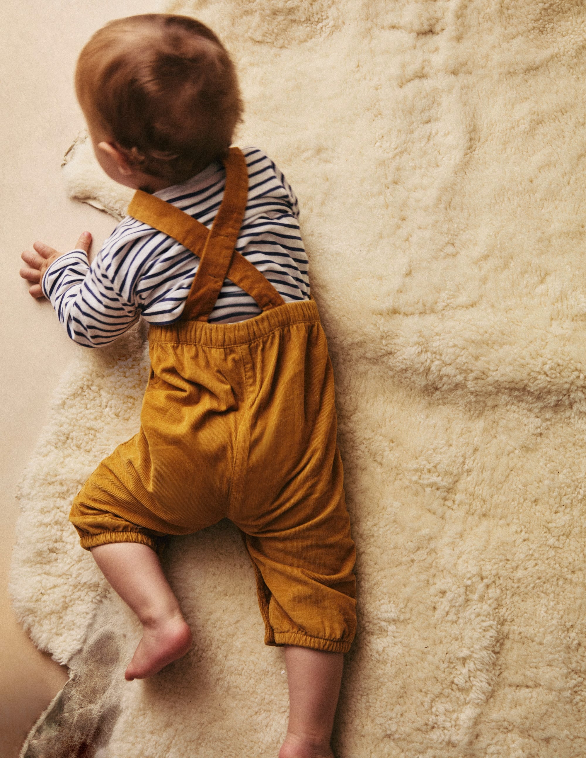 Cord Novelty Dungaree Set-Butterscotch Brown Fox - Image 5