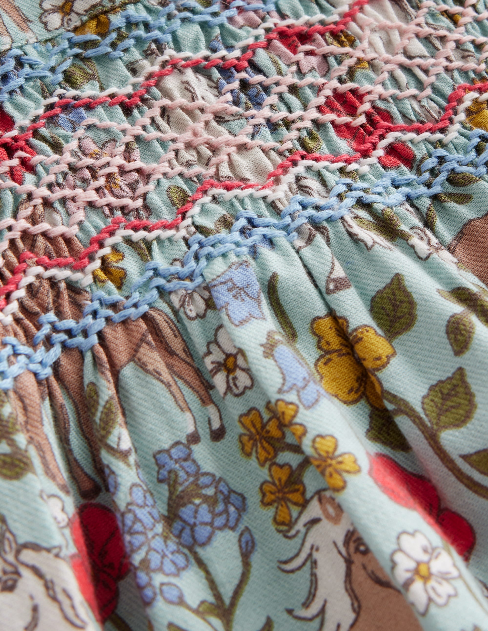 Smocked Romper-Blue Pony Floral - Image 3