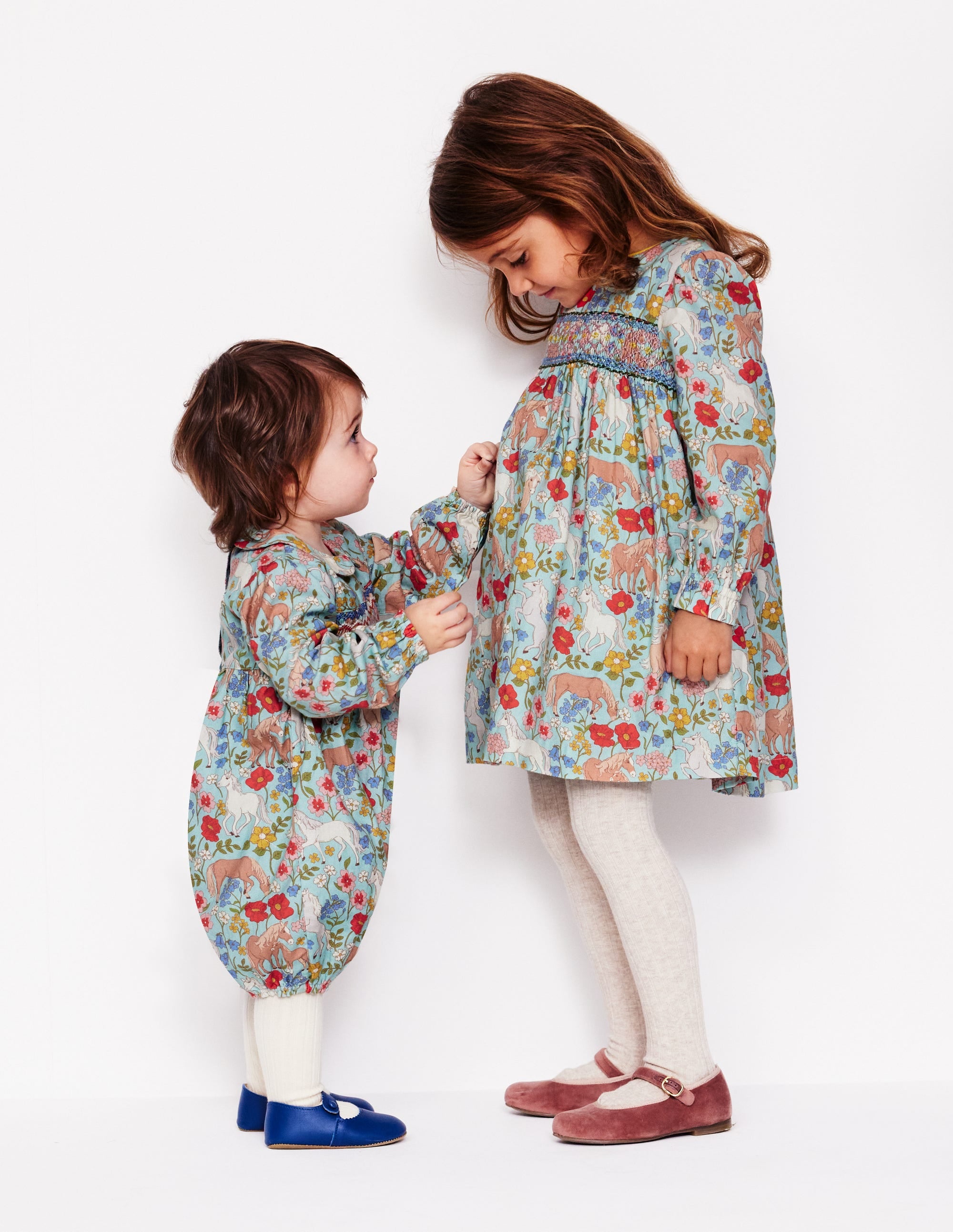Smocked Romper-Blue Pony Floral - Image 5