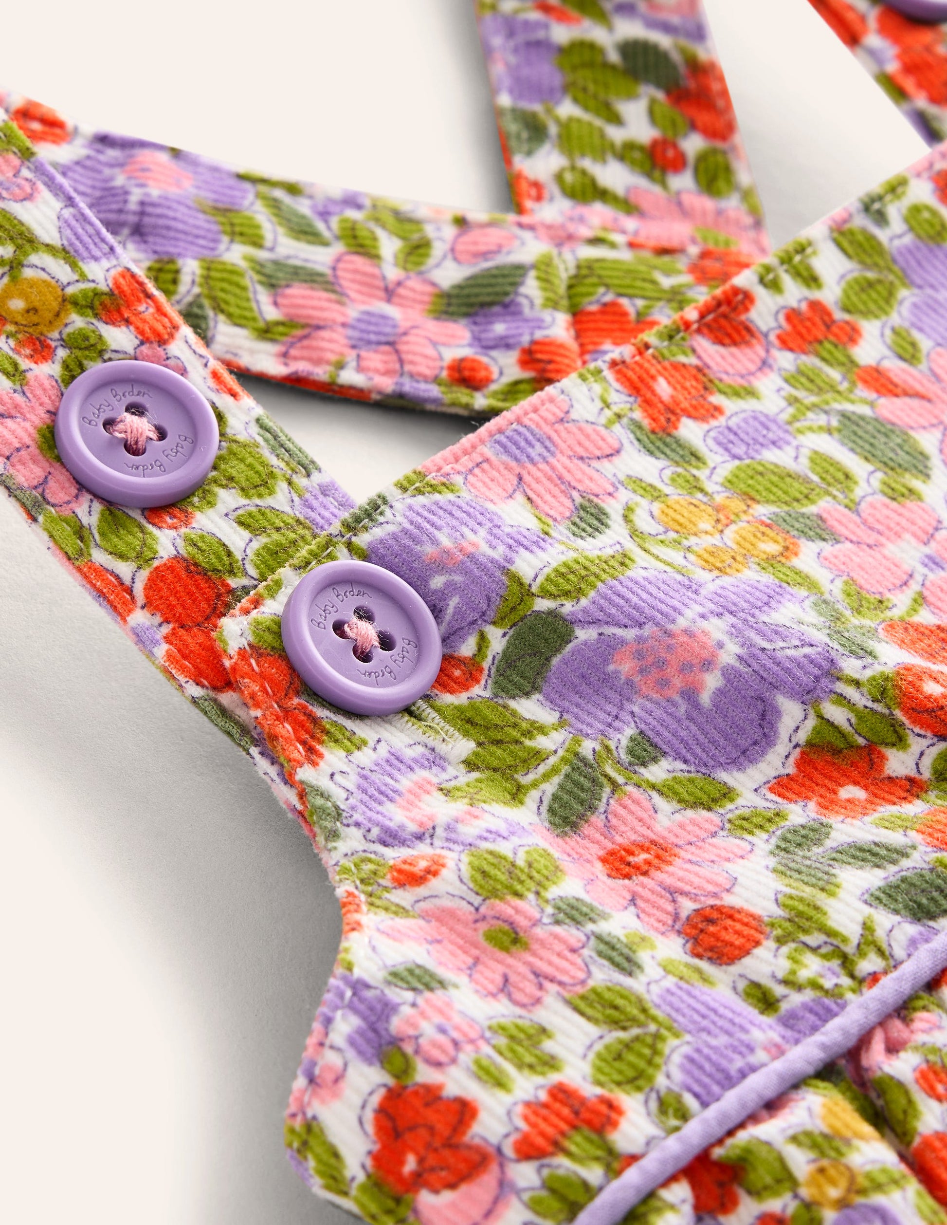 Floral Cord Romper-Multi Flowerbed-3