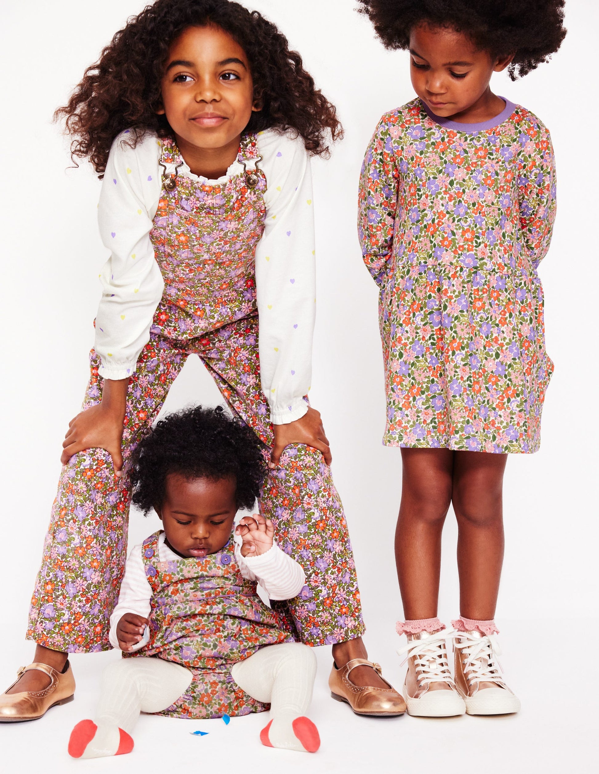 Floral Cord Romper-Multi Flowerbed-4