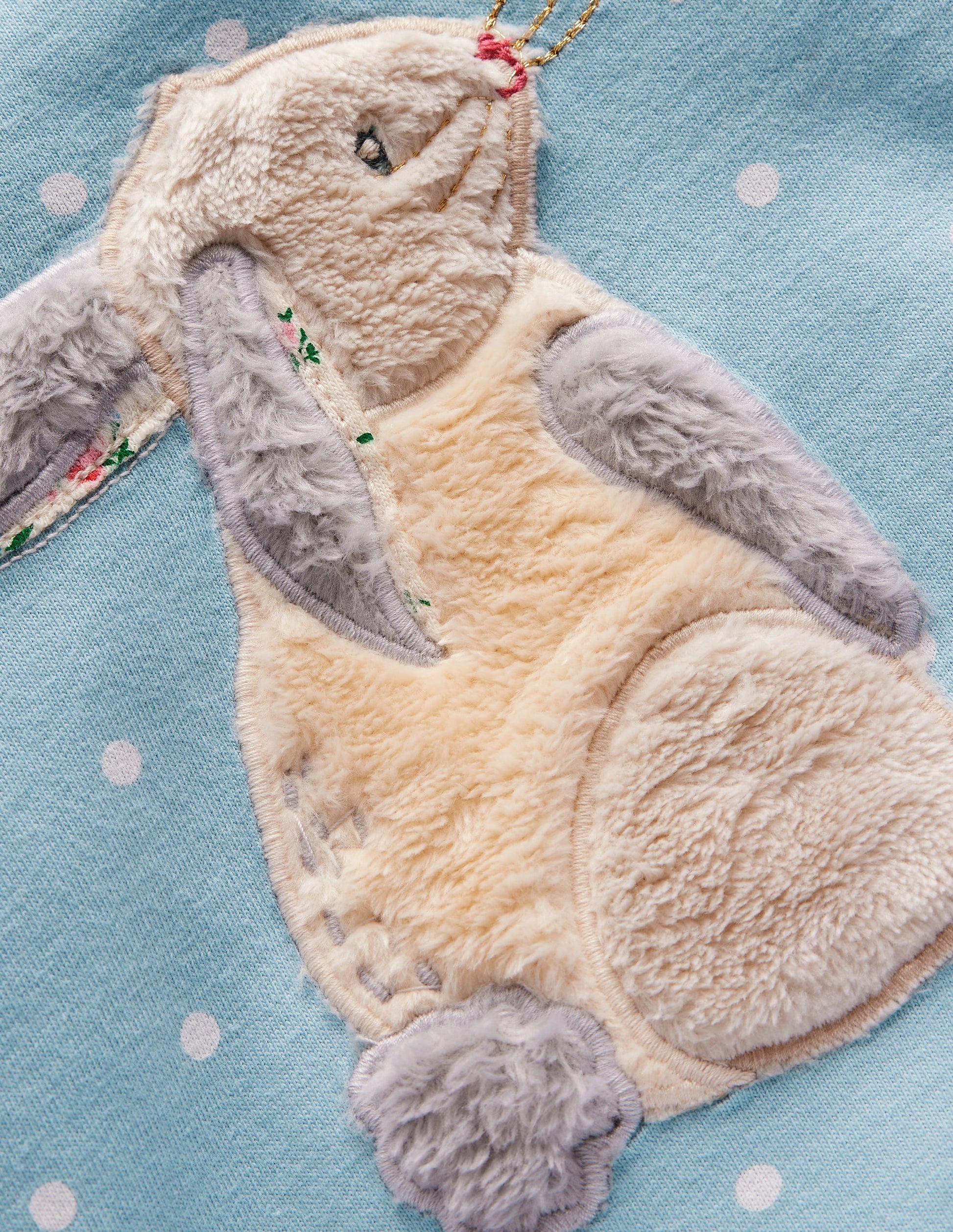 Animal Applique T-shirt-Soft Blue Bunny-3