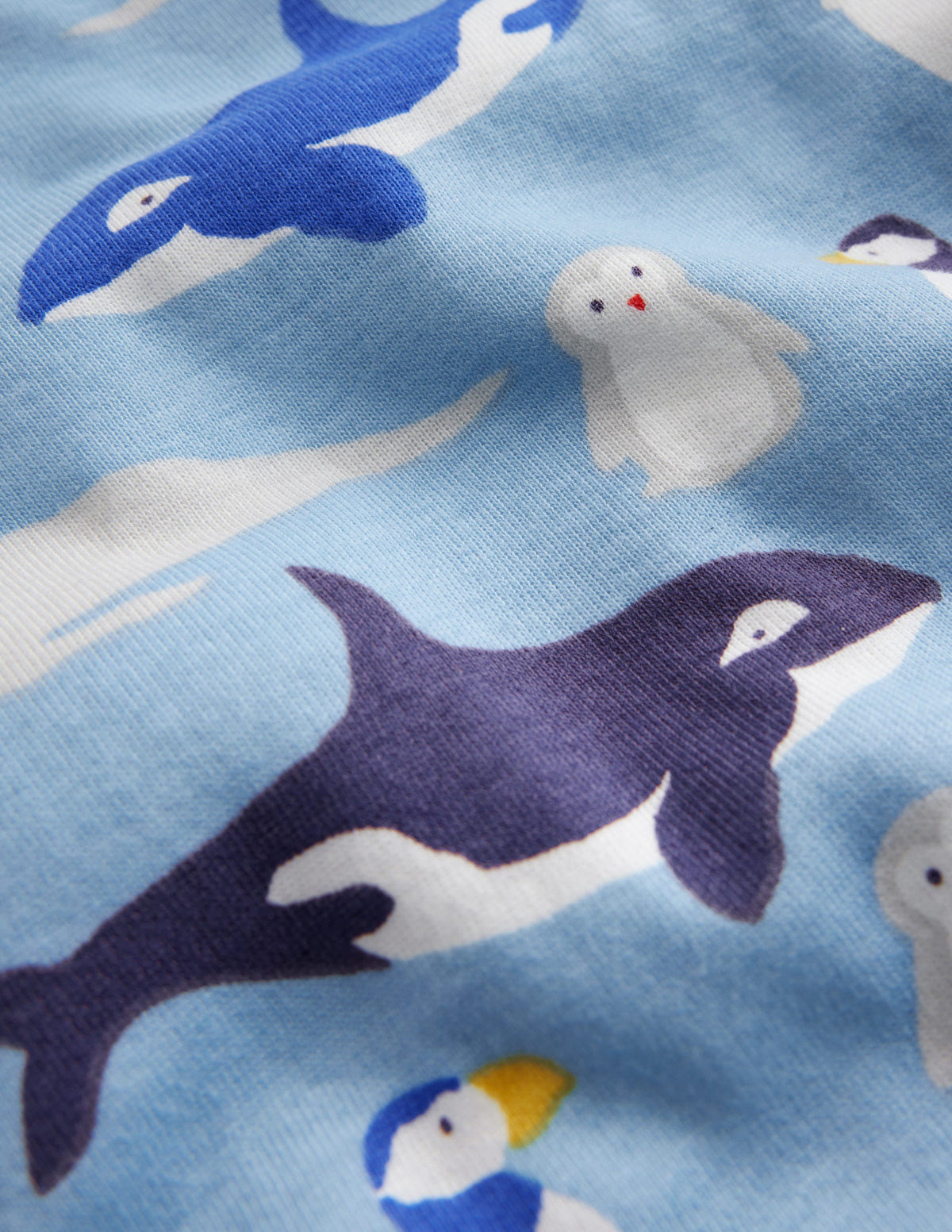 Snug Single Long John Pyjamas-Glacier Blue Arctic Animals - Image 3