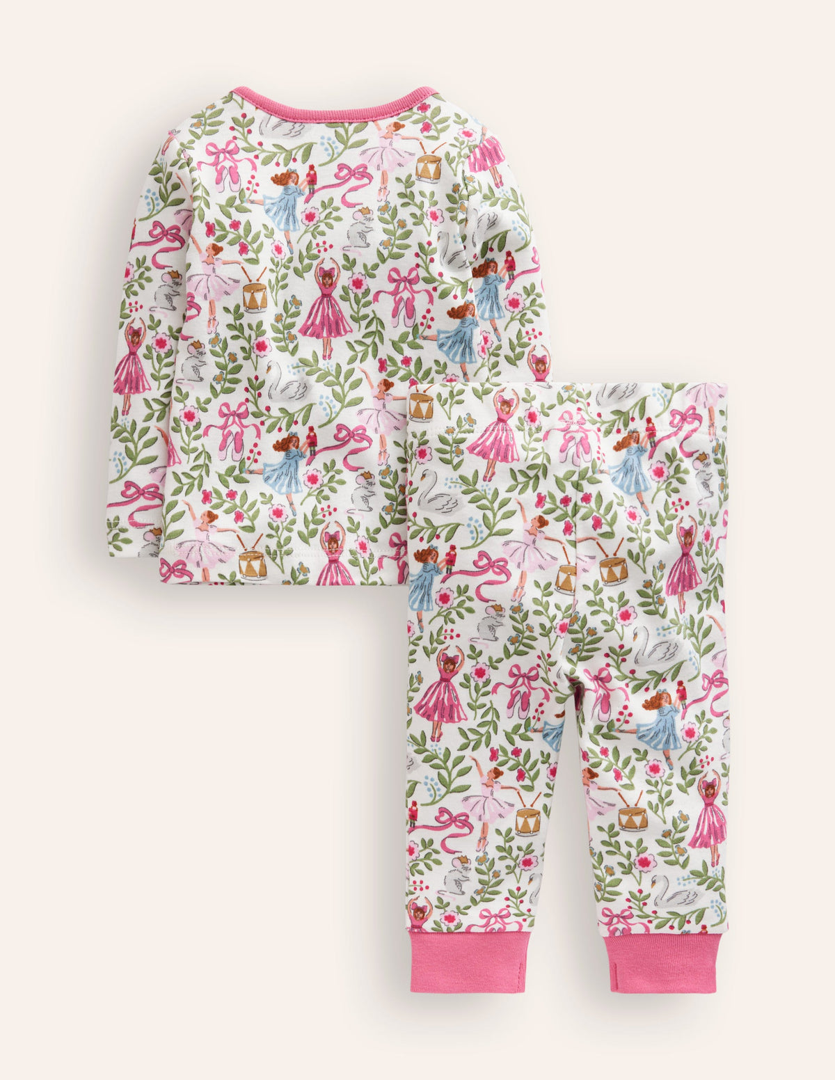Snug Long John Pyjamas-Ivory Ballet Toile - Image 2