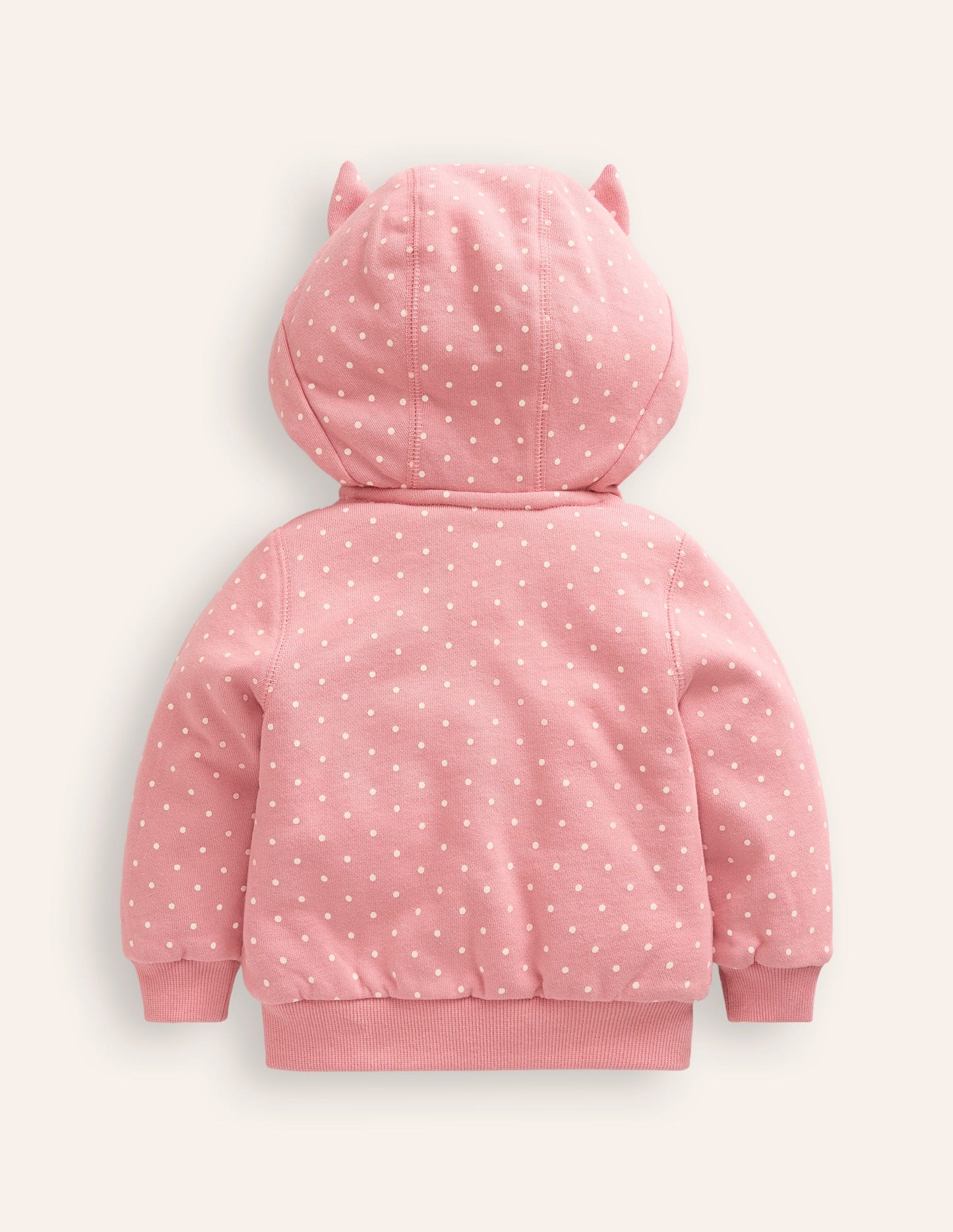 Novelty Shaggy Lined Hoody-Almond Pink Bunny