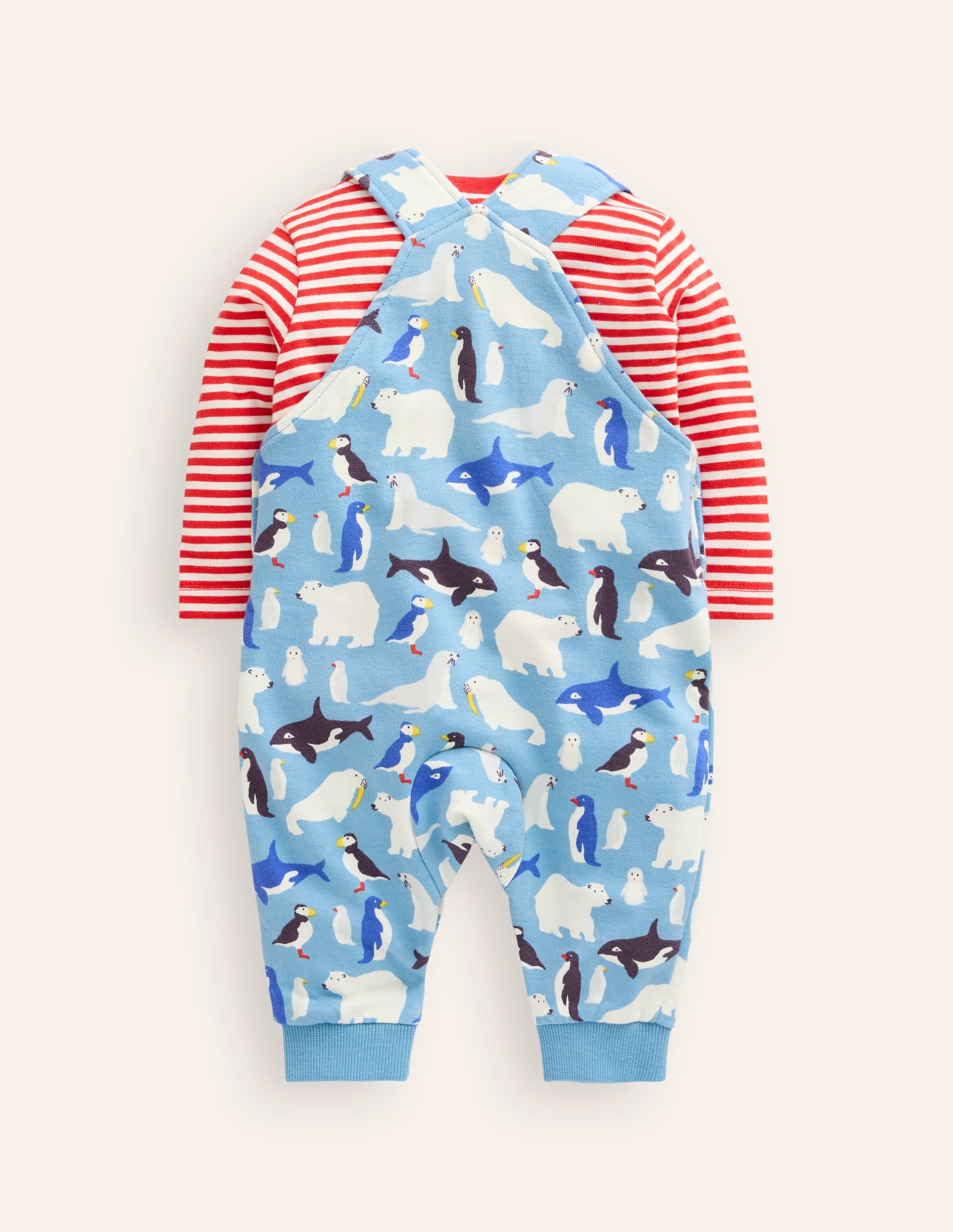 Jersey Dungarees Set-Glacier Blue Arctic Animals - Image 2