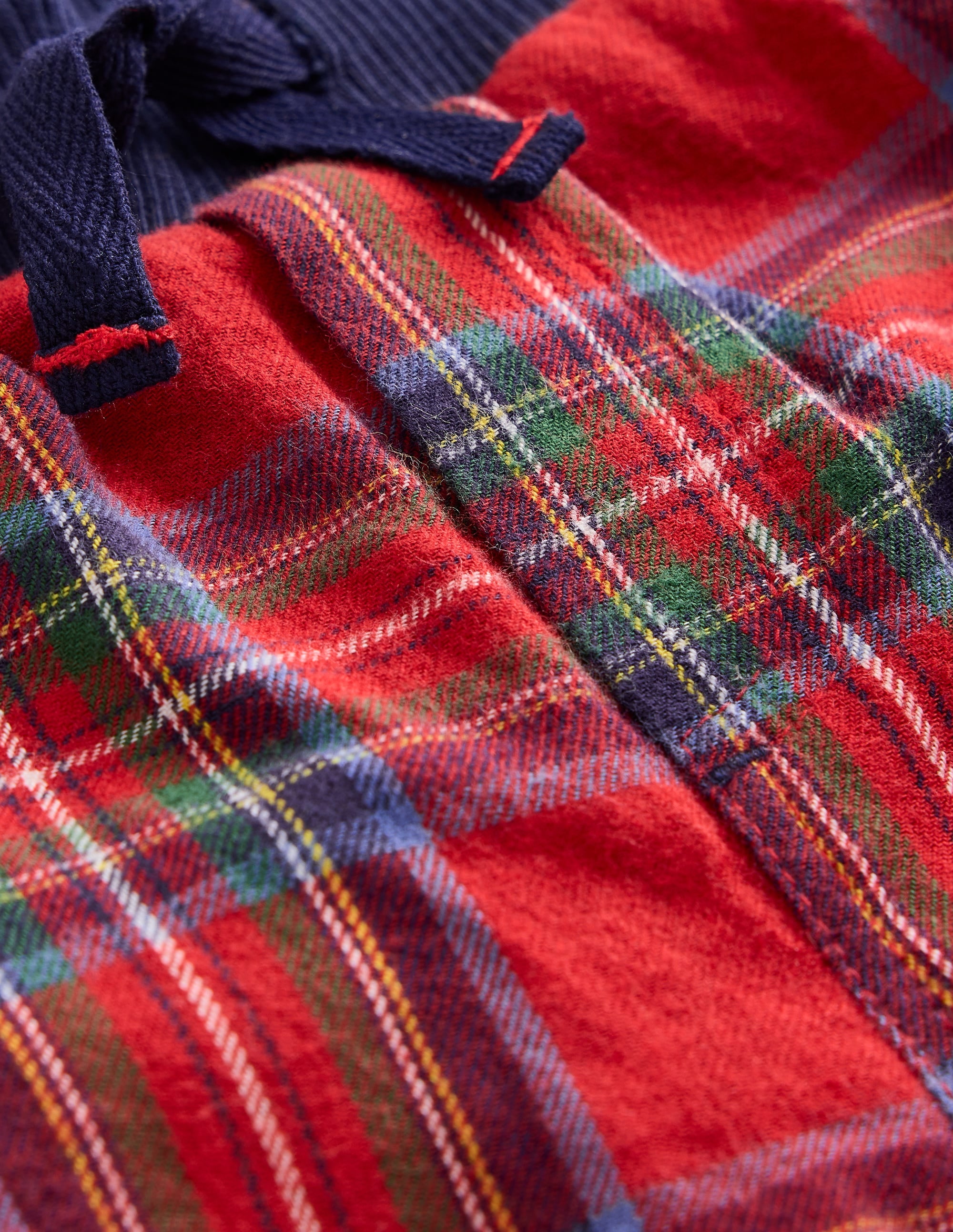 Cosy Lined Trousers-Red and Blue Check - Image 3