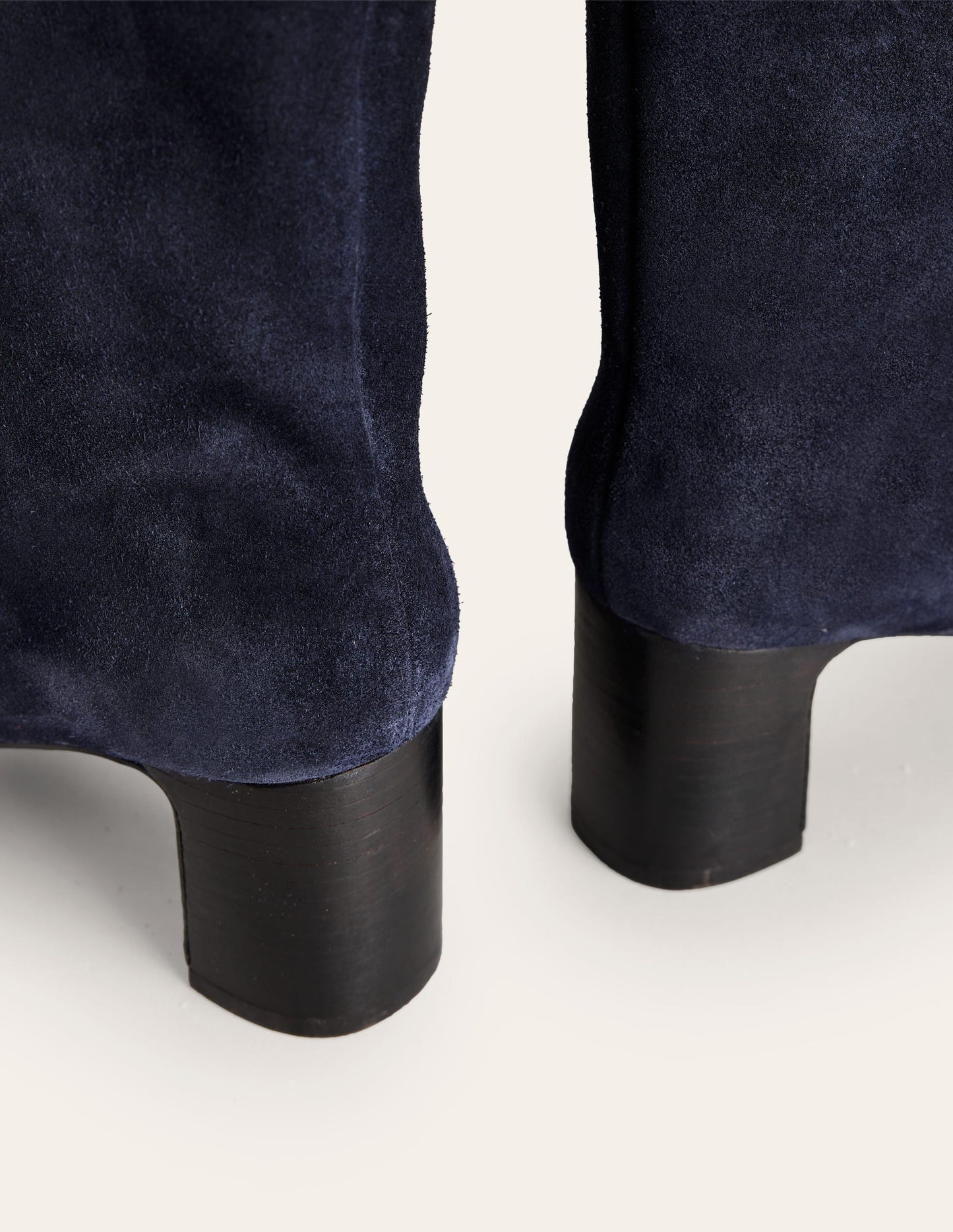 Erica Knee High Leather Boots-Navy Suede