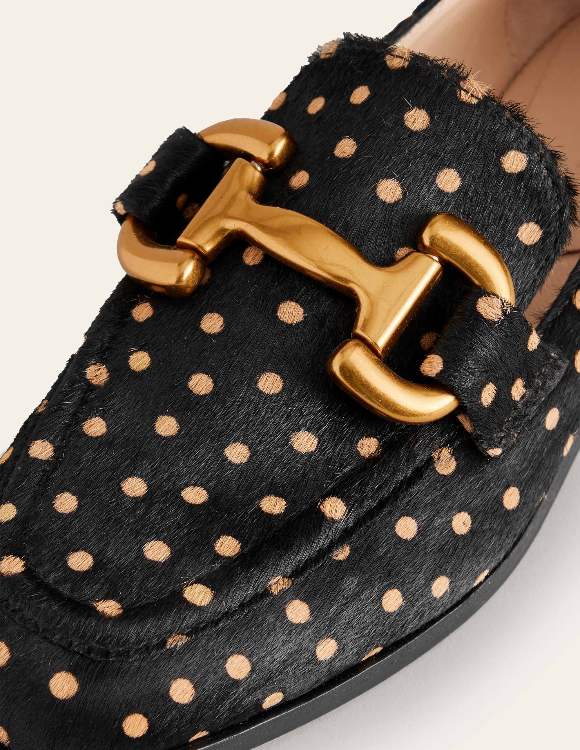 Iris Snaffle Loafers-Black and Camel Spot - Image 4