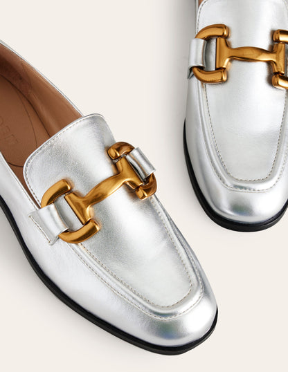 Iris Snaffle Loafers-Silver