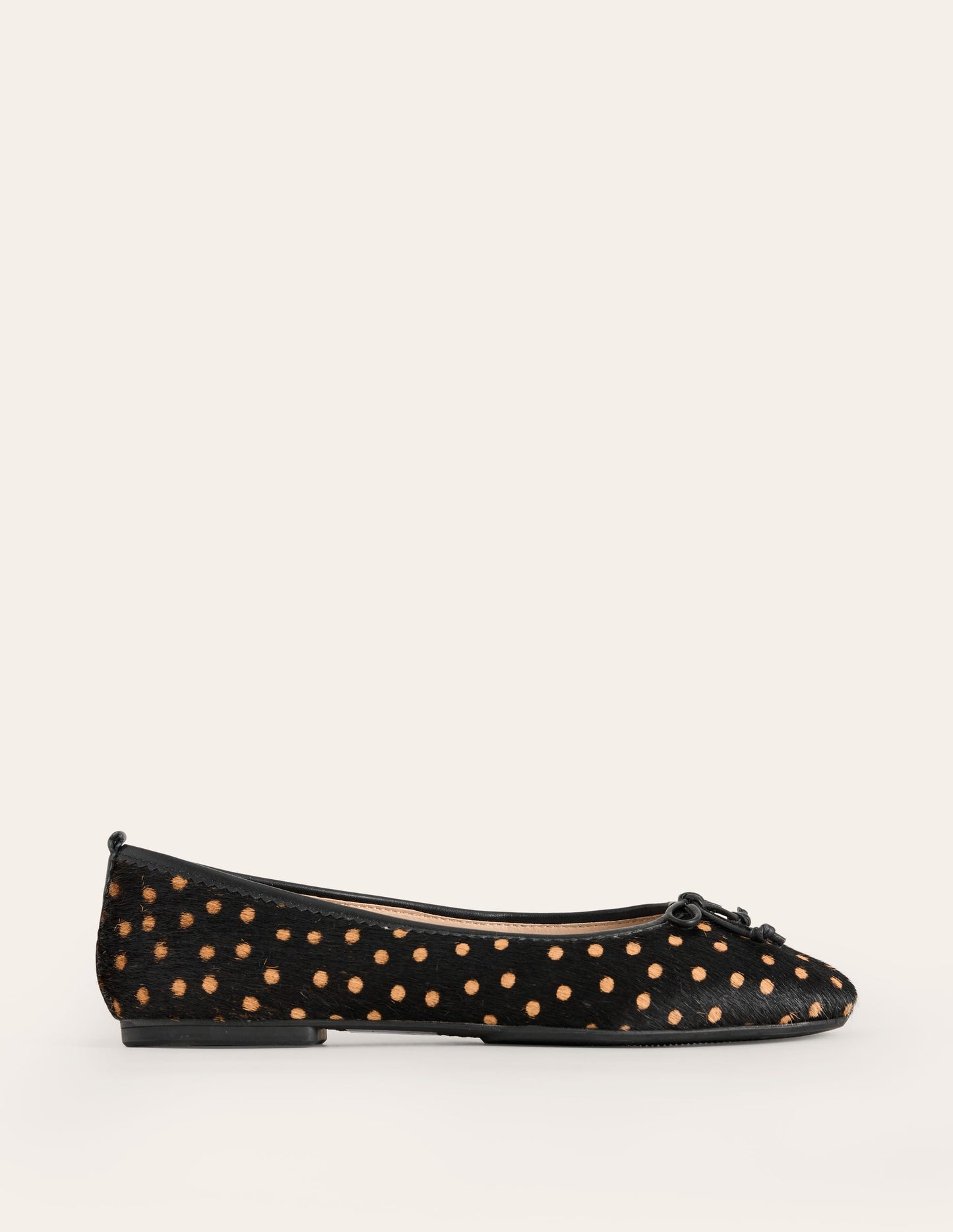 Kitty Flexi Sole Ballet Pumps-Black and Camel Spot