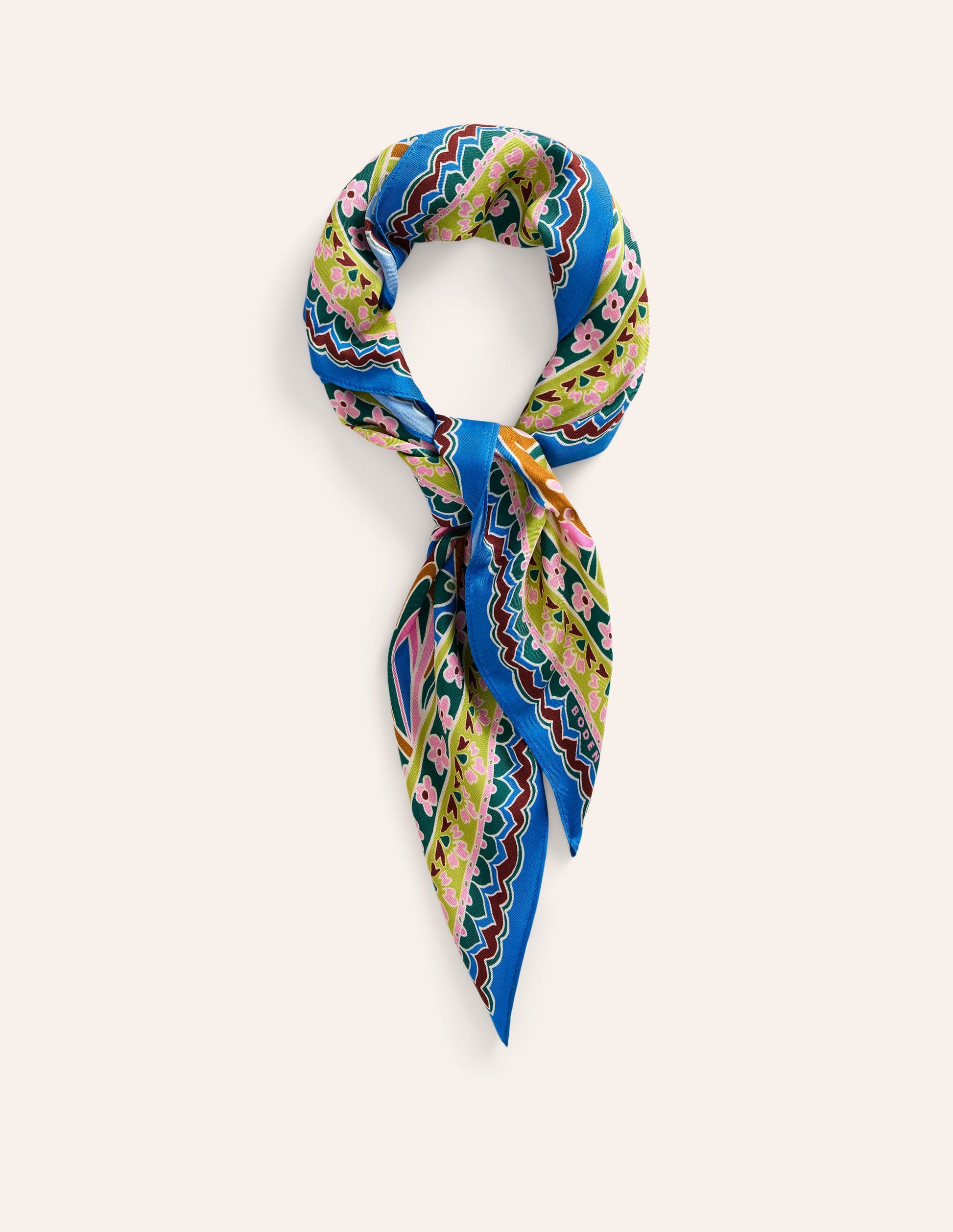 Elisabeth Silk Square Scarf-Paisley Pomme-2