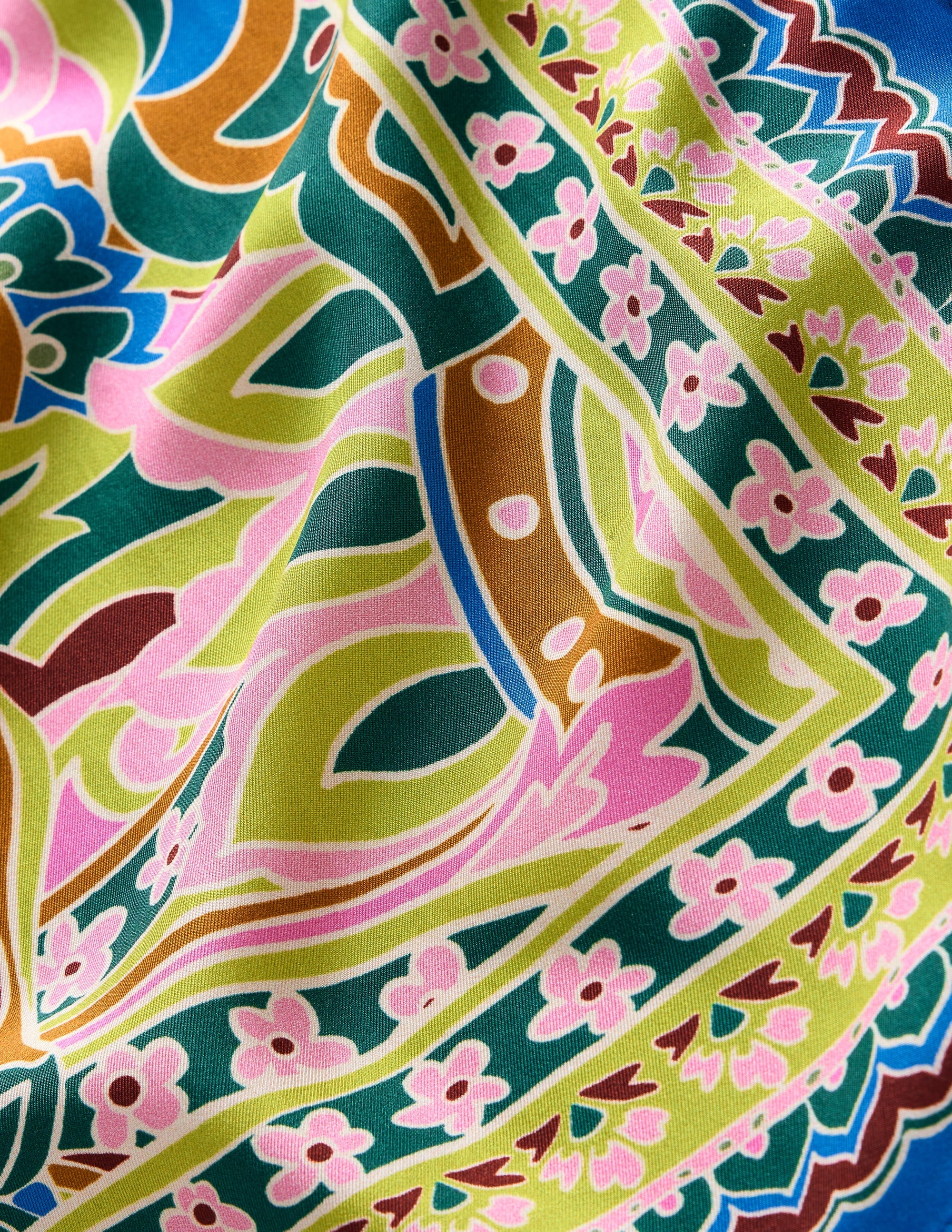 Elisabeth Silk Square Scarf-Paisley Pomme - Image 3