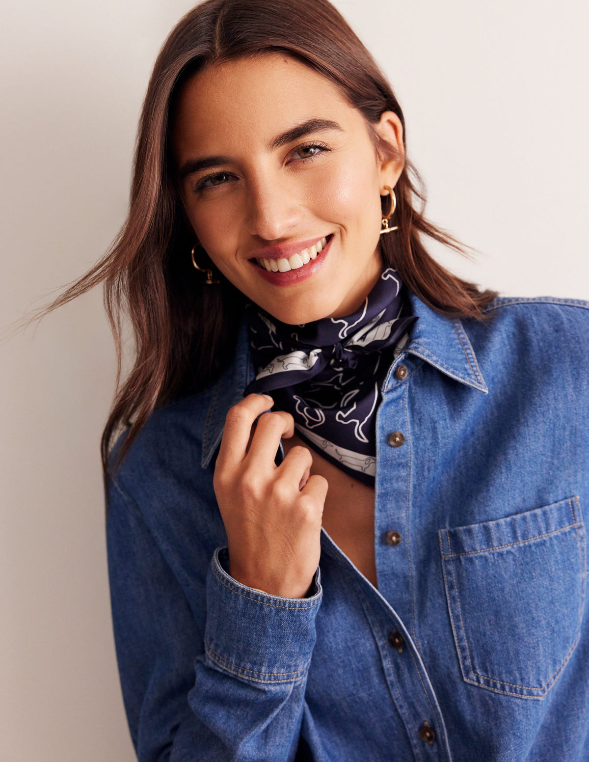 Elisabeth Silk Square Scarf-Dachshund, Conversational-1