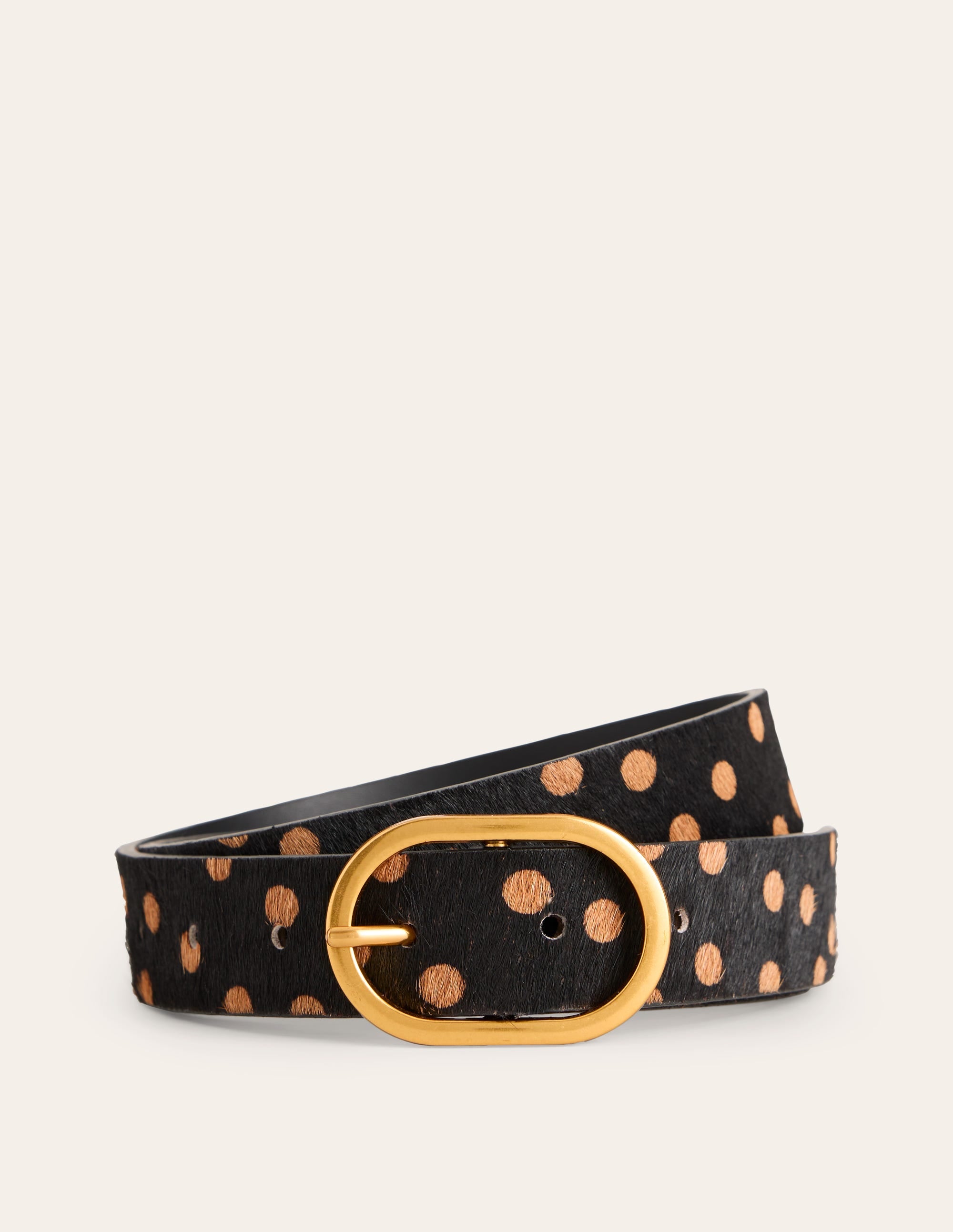 Classic Leather Belt-Black and Camel Spot - Image 2