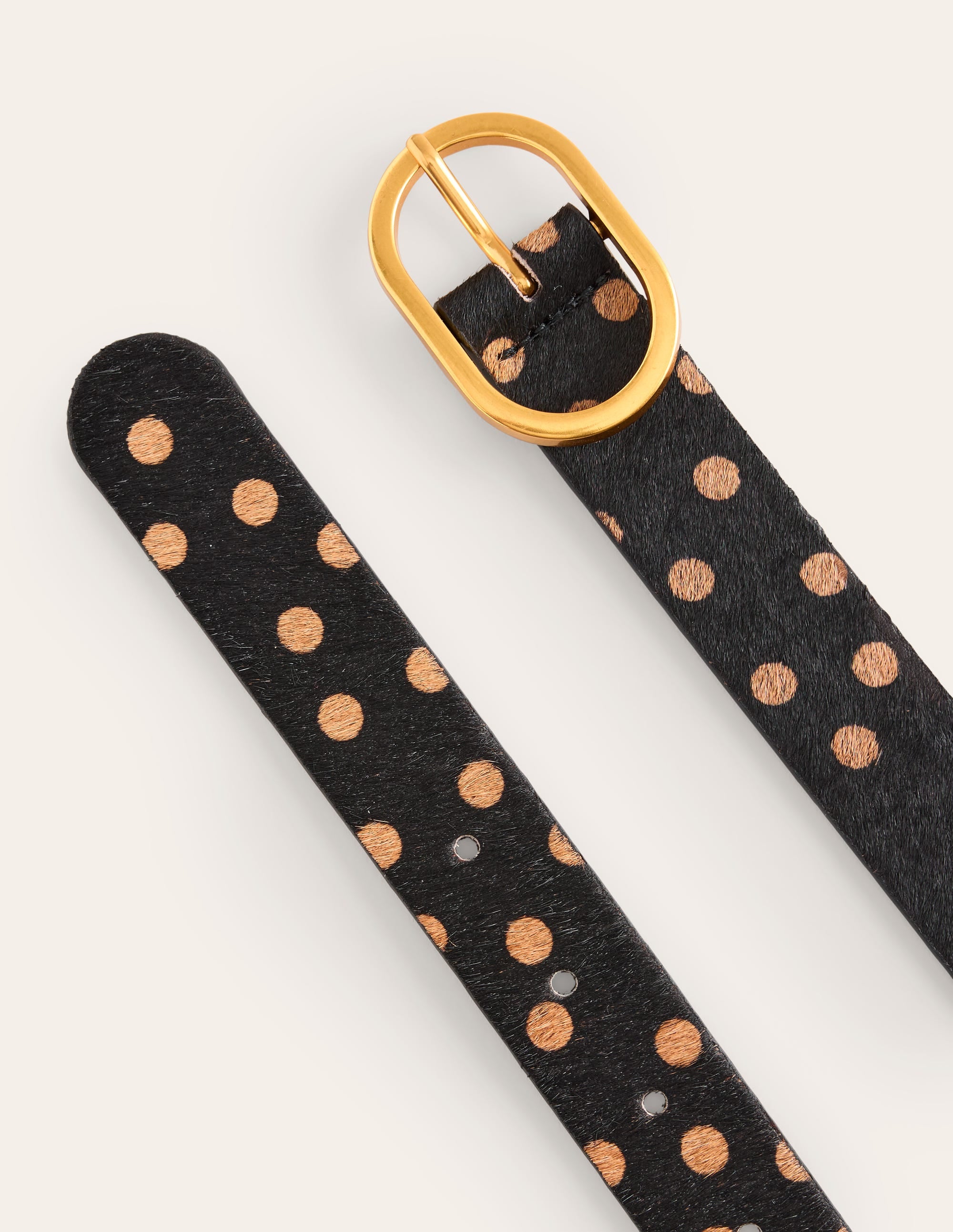Classic Leather Belt-Black and Camel Spot - Image 3
