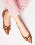 Iris Snaffle Ballet Flat-Tan