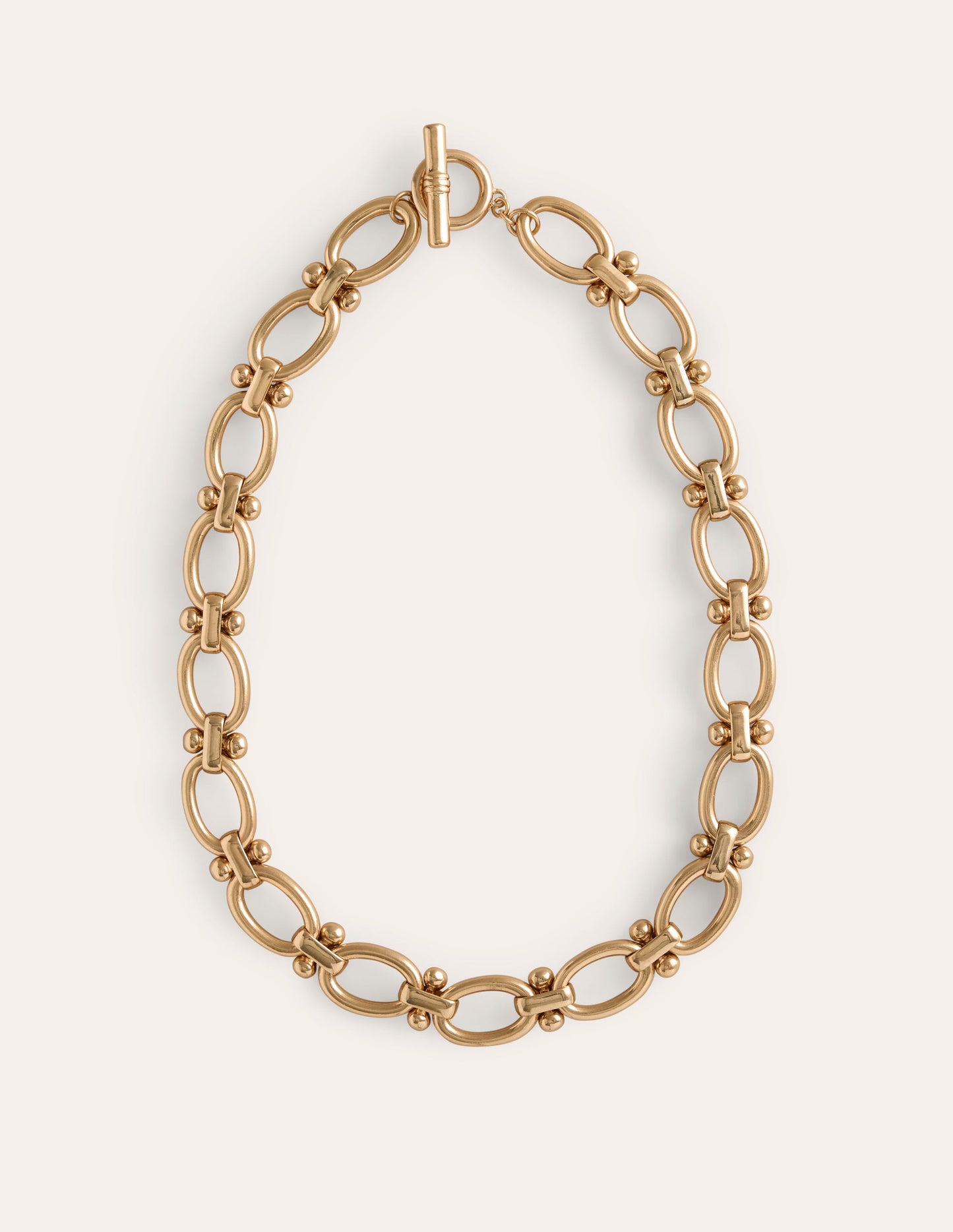 Chunky Oval Chain Necklace-Gold