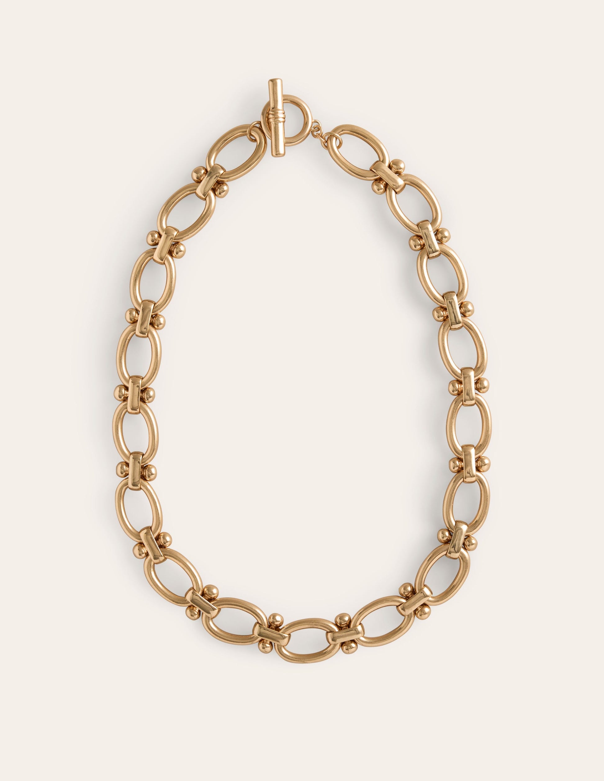 Chunky Oval Chain Necklace-Gold-2