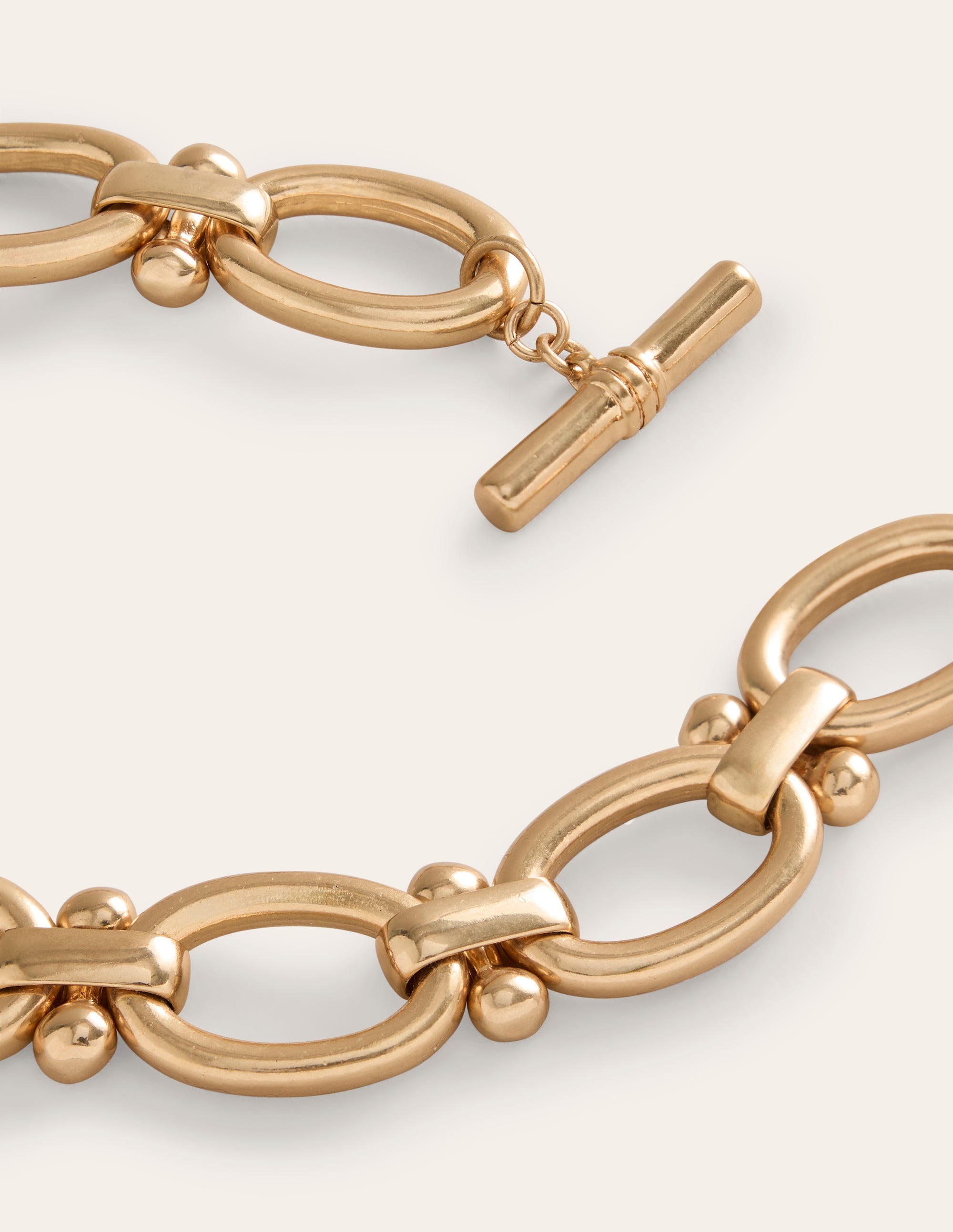 Chunky Oval Chain Necklace-Gold - Image 3