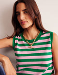 Chunky T-bar Chain Necklace-Gold Colour